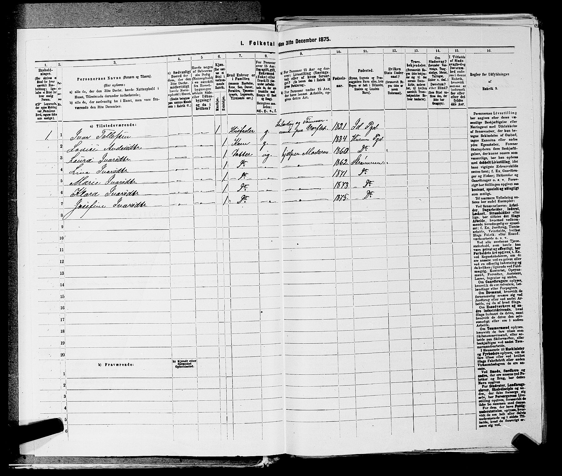 SAKO, 1875 census for 0711L Strømm/Strømm, 1875, p. 173