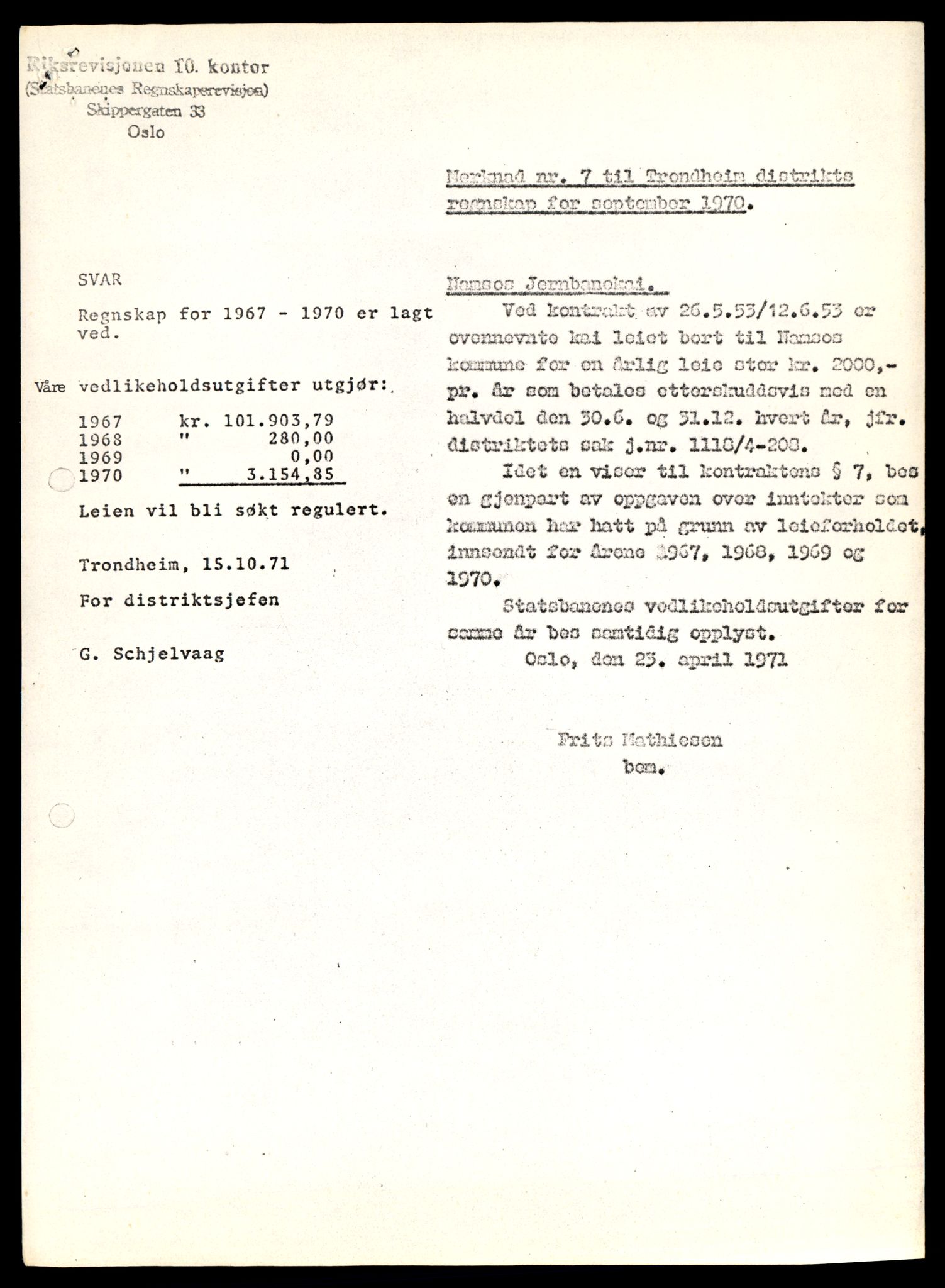 Norges statsbaner (NSB) - Trondheim distrikt, SAT/A-6436/0002/Dd/L0819: --, 1936-1990, p. 1043