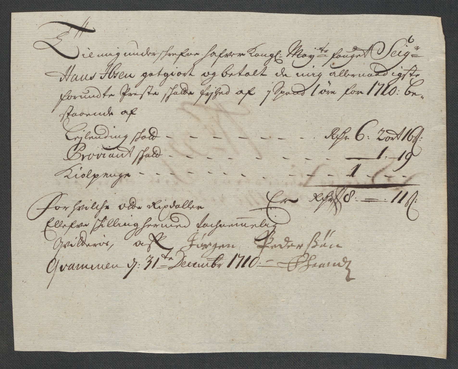 Rentekammeret inntil 1814, Reviderte regnskaper, Fogderegnskap, AV/RA-EA-4092/R60/L3960: Fogderegnskap Orkdal og Gauldal, 1710, p. 336