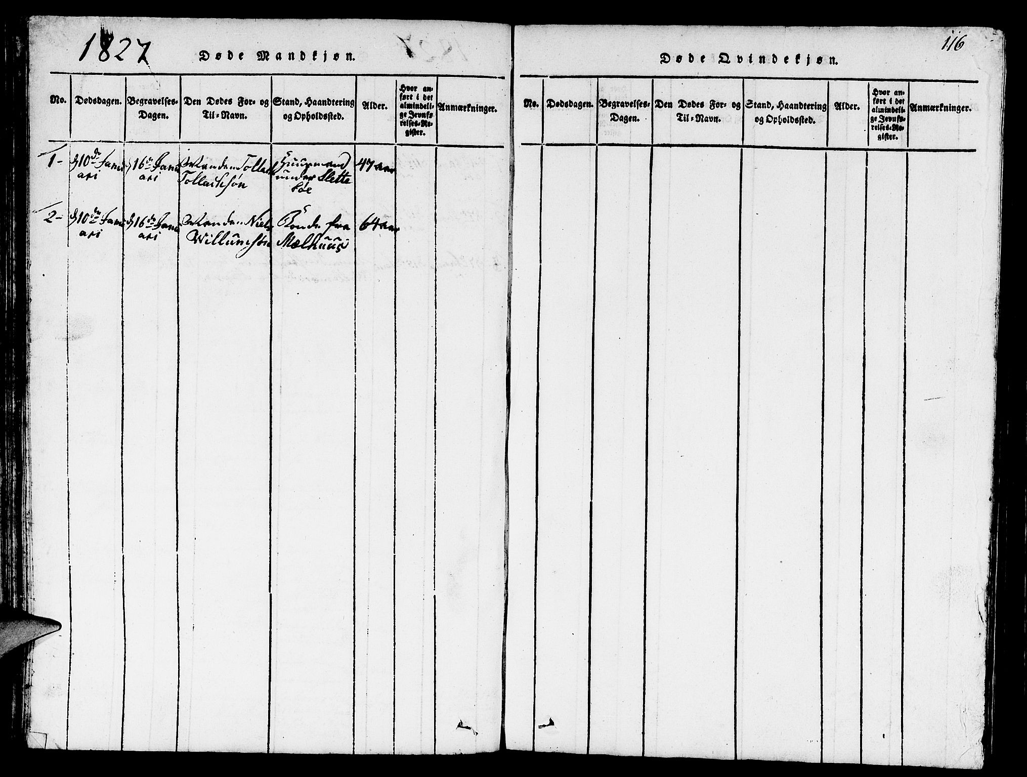 Eigersund sokneprestkontor, AV/SAST-A-101807/S09/L0001: Parish register (copy) no. B 1, 1815-1827, p. 116