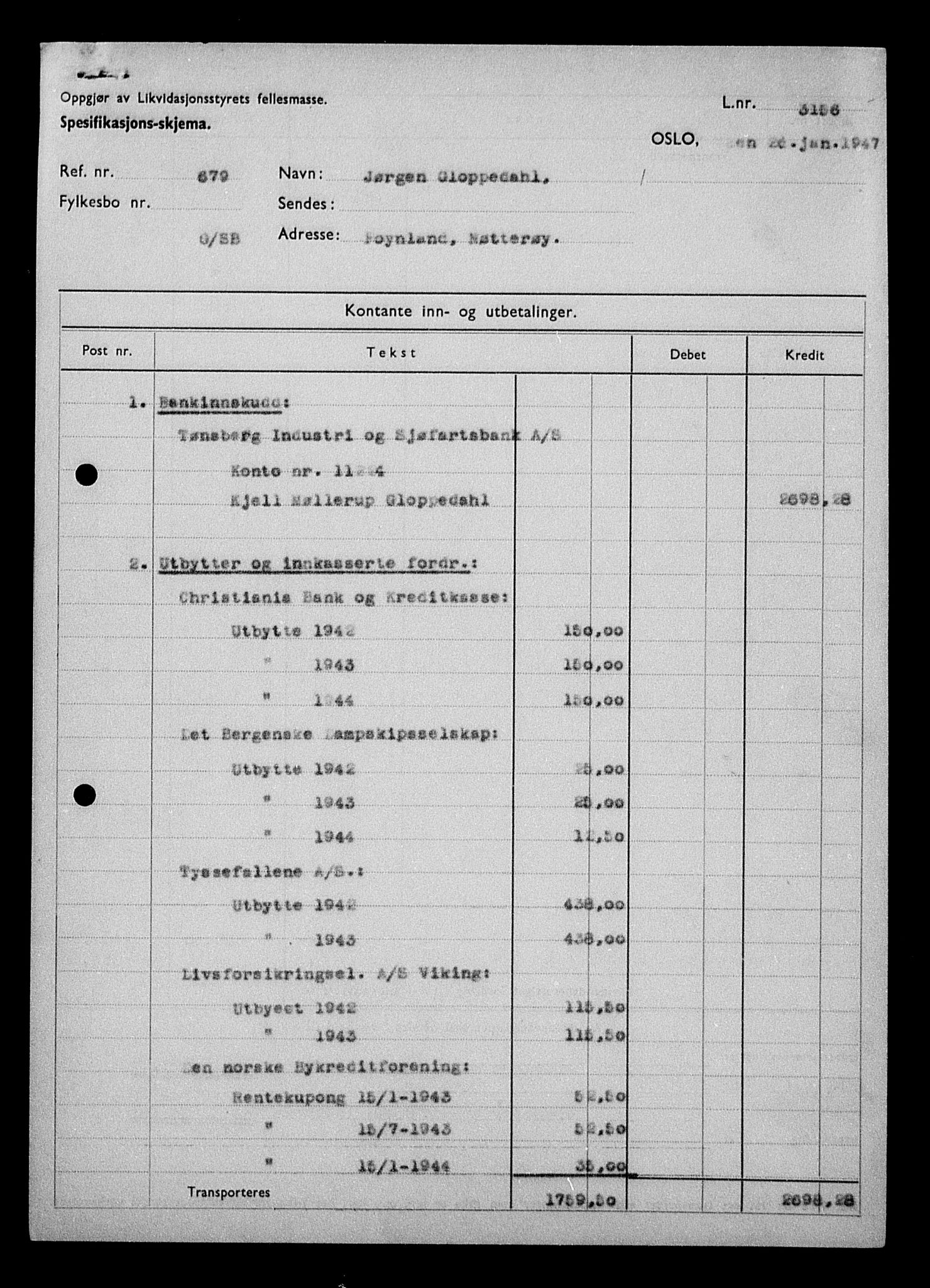 Justisdepartementet, Tilbakeføringskontoret for inndratte formuer, AV/RA-S-1564/H/Hc/Hcd/L0995: --, 1945-1947, p. 780