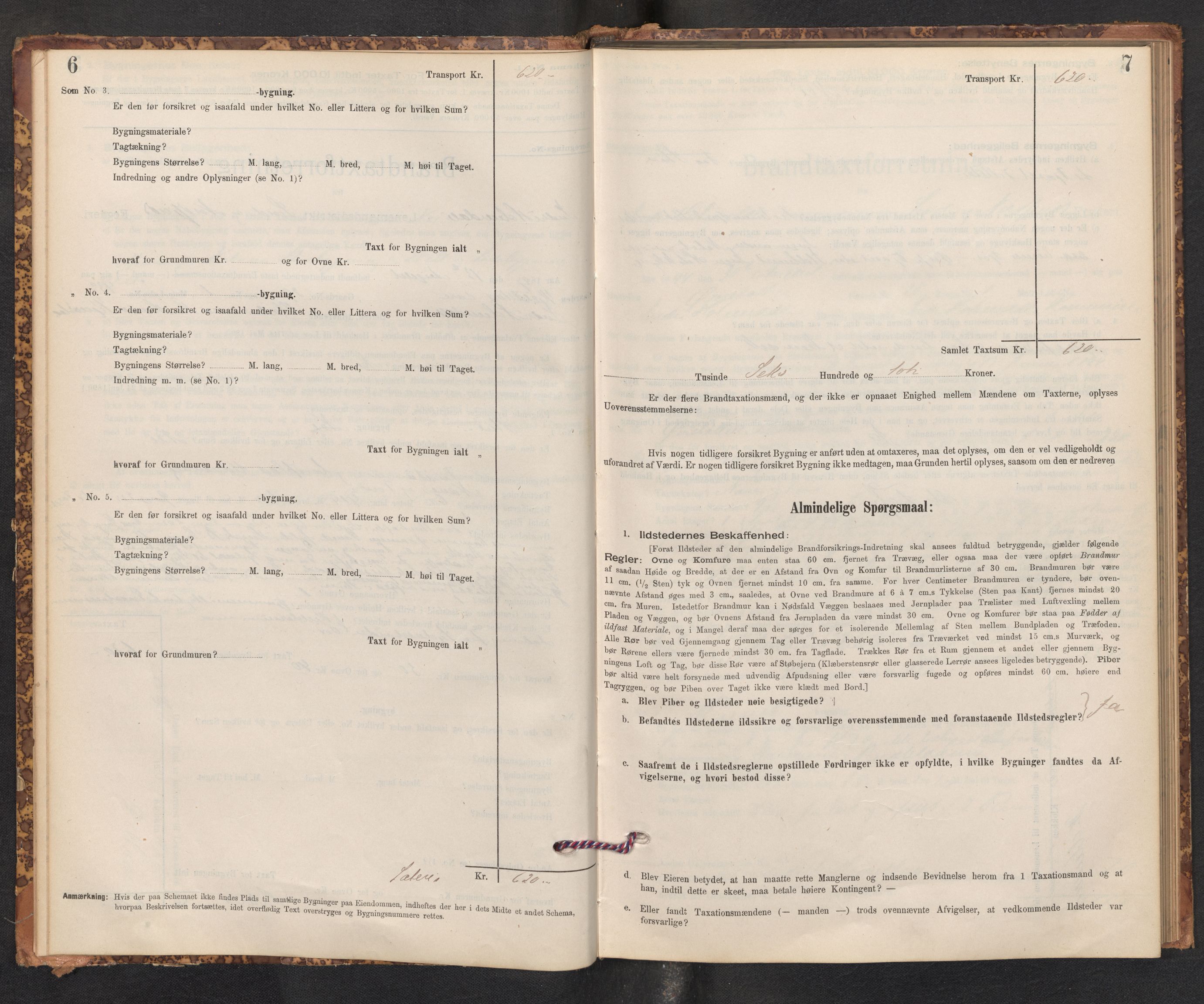 Lensmannen i Gaular, AV/SAB-A-27601/0012/L0005: Branntakstprotokoll, skjematakst, 1895-1917, p. 6-7