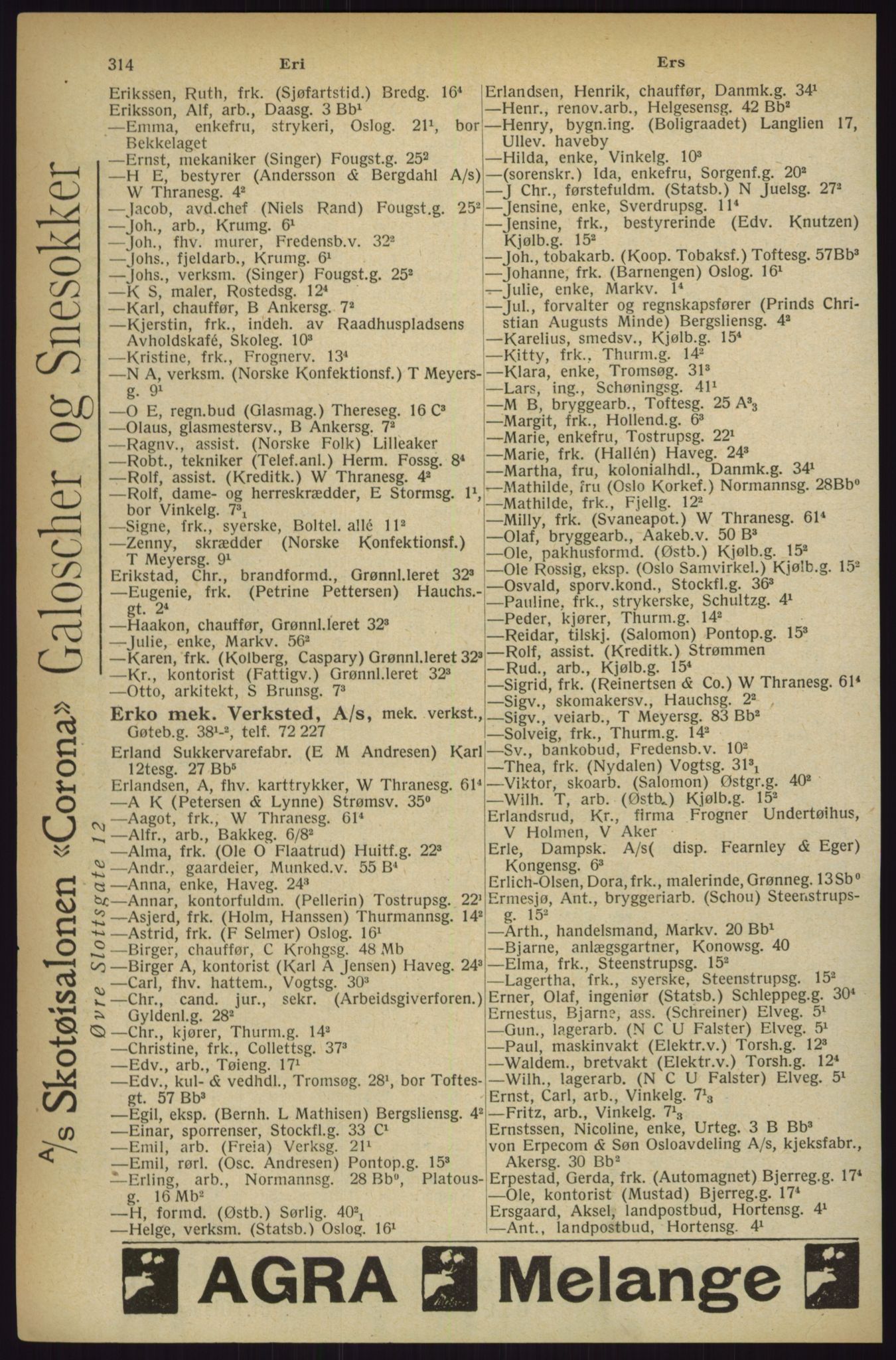 Kristiania/Oslo adressebok, PUBL/-, 1927, p. 314