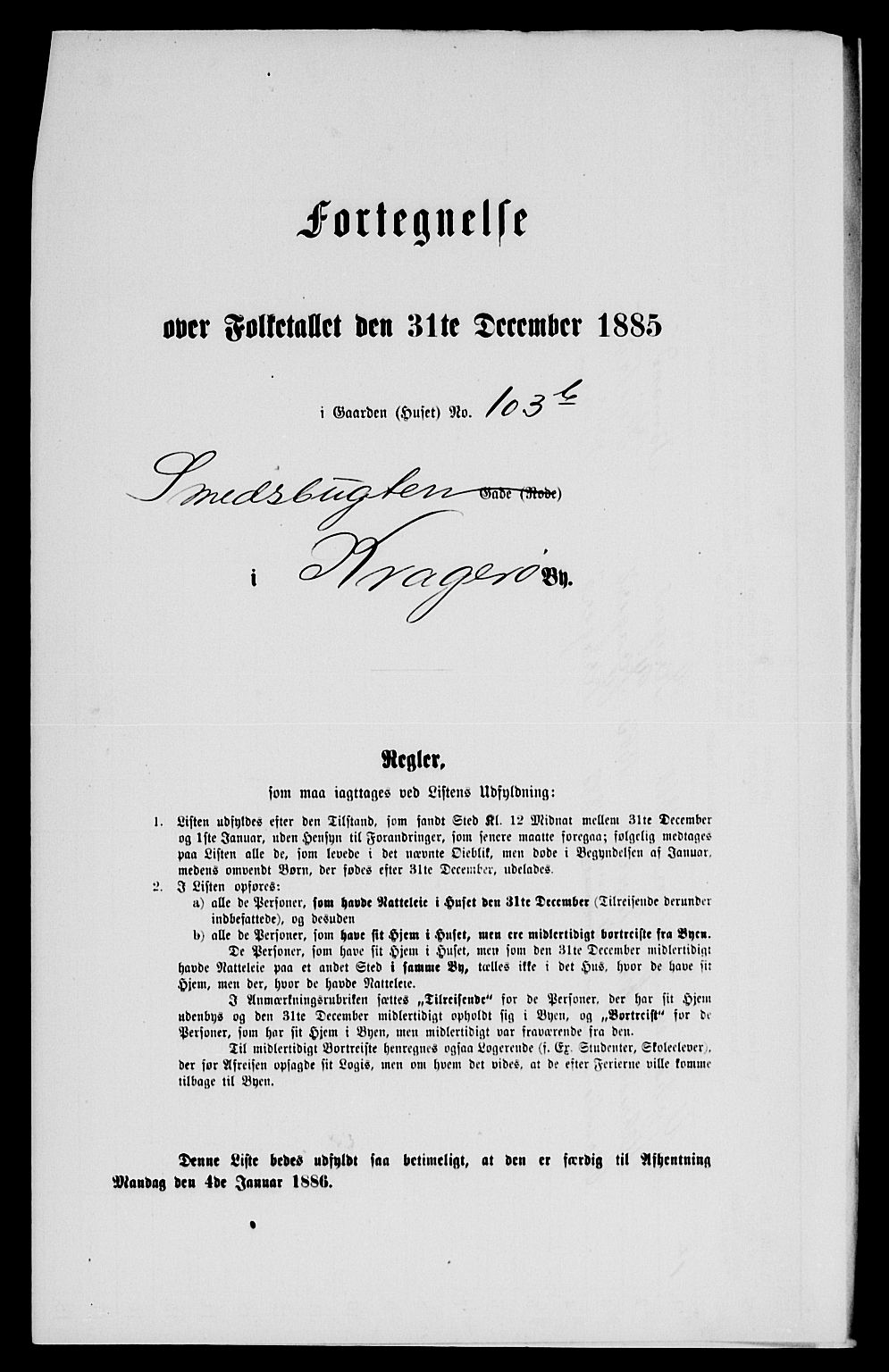 SAKO, 1885 census for 0801 Kragerø, 1885, p. 203