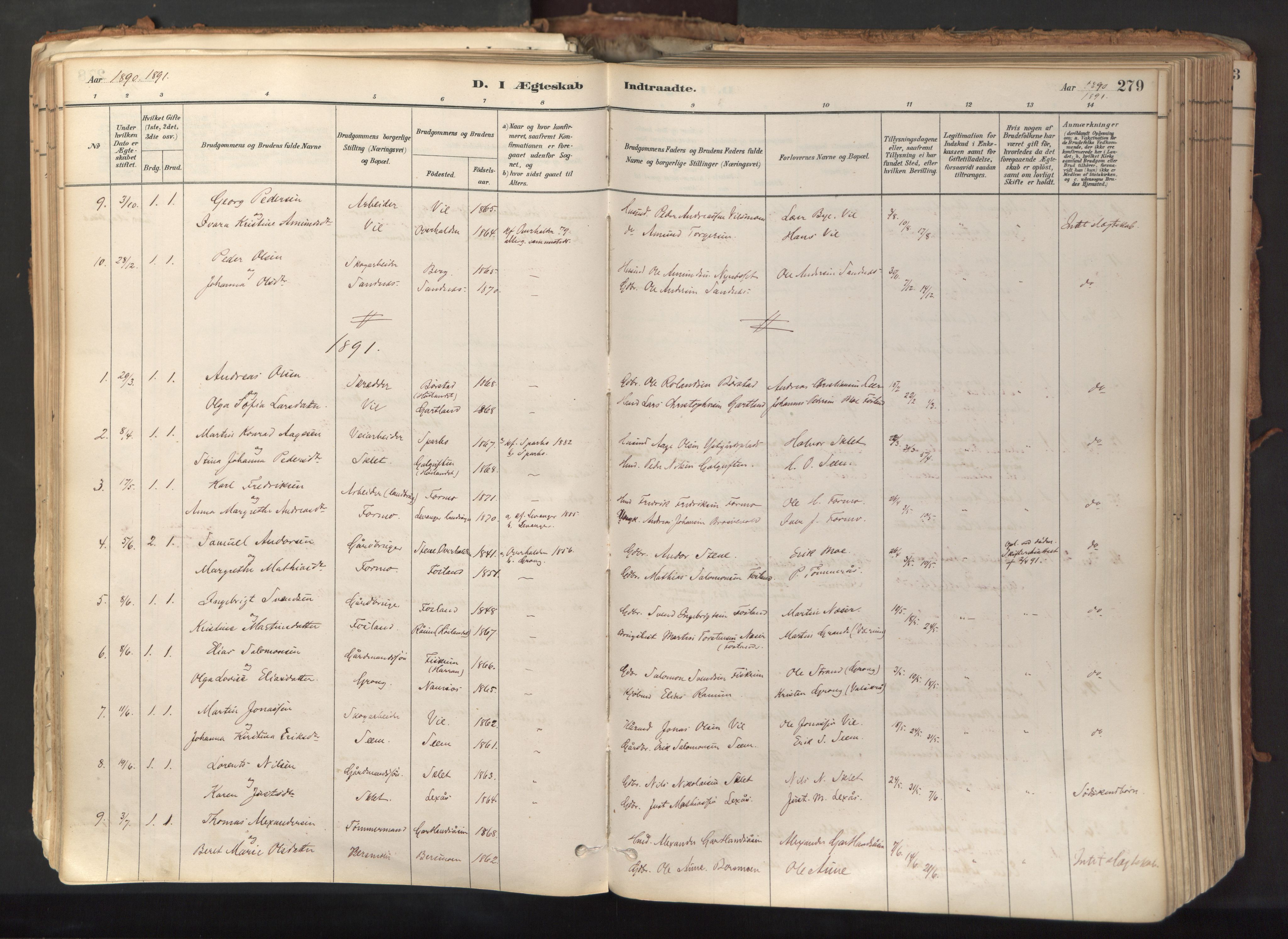 Ministerialprotokoller, klokkerbøker og fødselsregistre - Nord-Trøndelag, SAT/A-1458/758/L0519: Parish register (official) no. 758A04, 1880-1926, p. 279