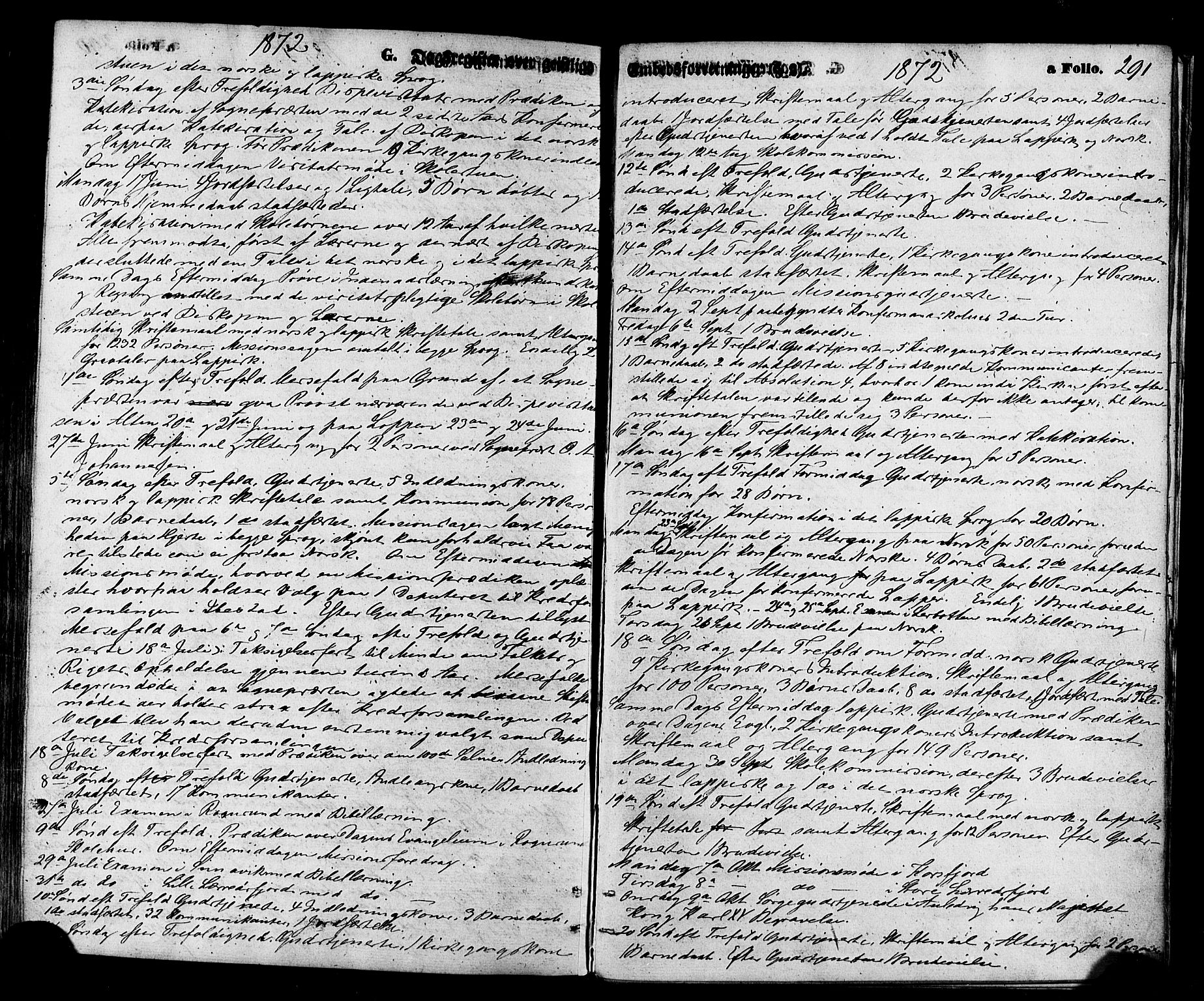 Talvik sokneprestkontor, AV/SATØ-S-1337/H/Ha/L0011kirke: Parish register (official) no. 11, 1864-1877, p. 291