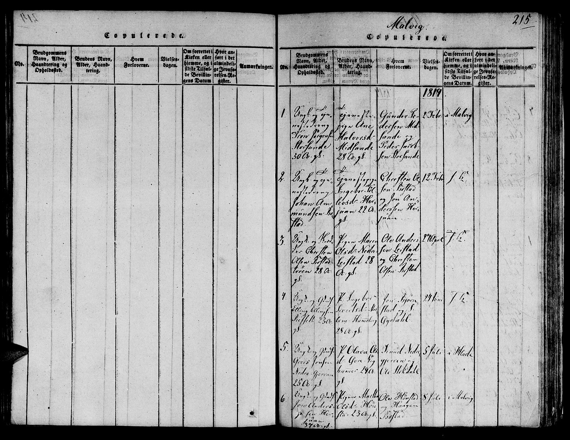 Ministerialprotokoller, klokkerbøker og fødselsregistre - Sør-Trøndelag, SAT/A-1456/606/L0284: Parish register (official) no. 606A03 /2, 1819-1823, p. 215