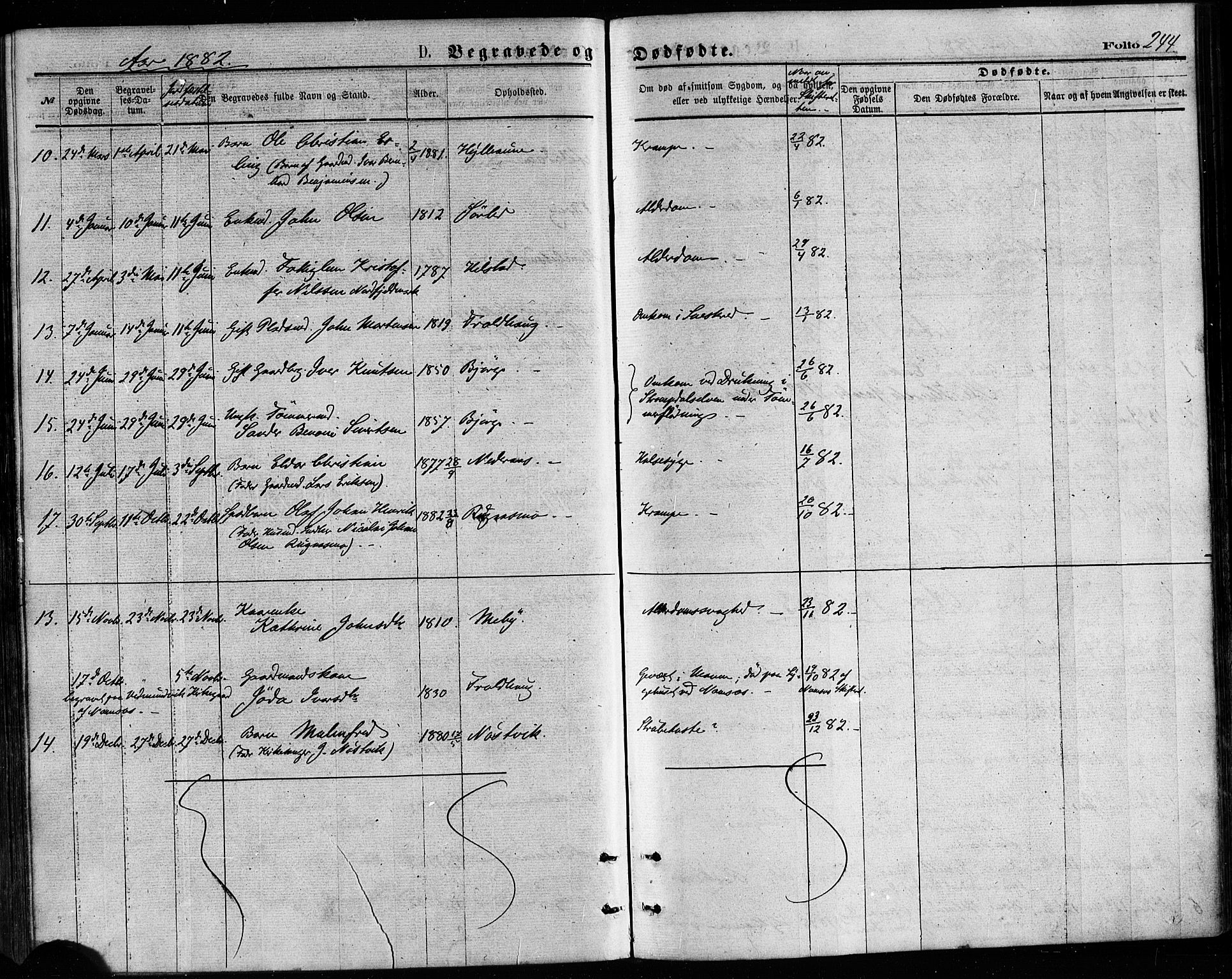 Ministerialprotokoller, klokkerbøker og fødselsregistre - Nordland, AV/SAT-A-1459/814/L0225: Parish register (official) no. 814A06, 1875-1885, p. 244