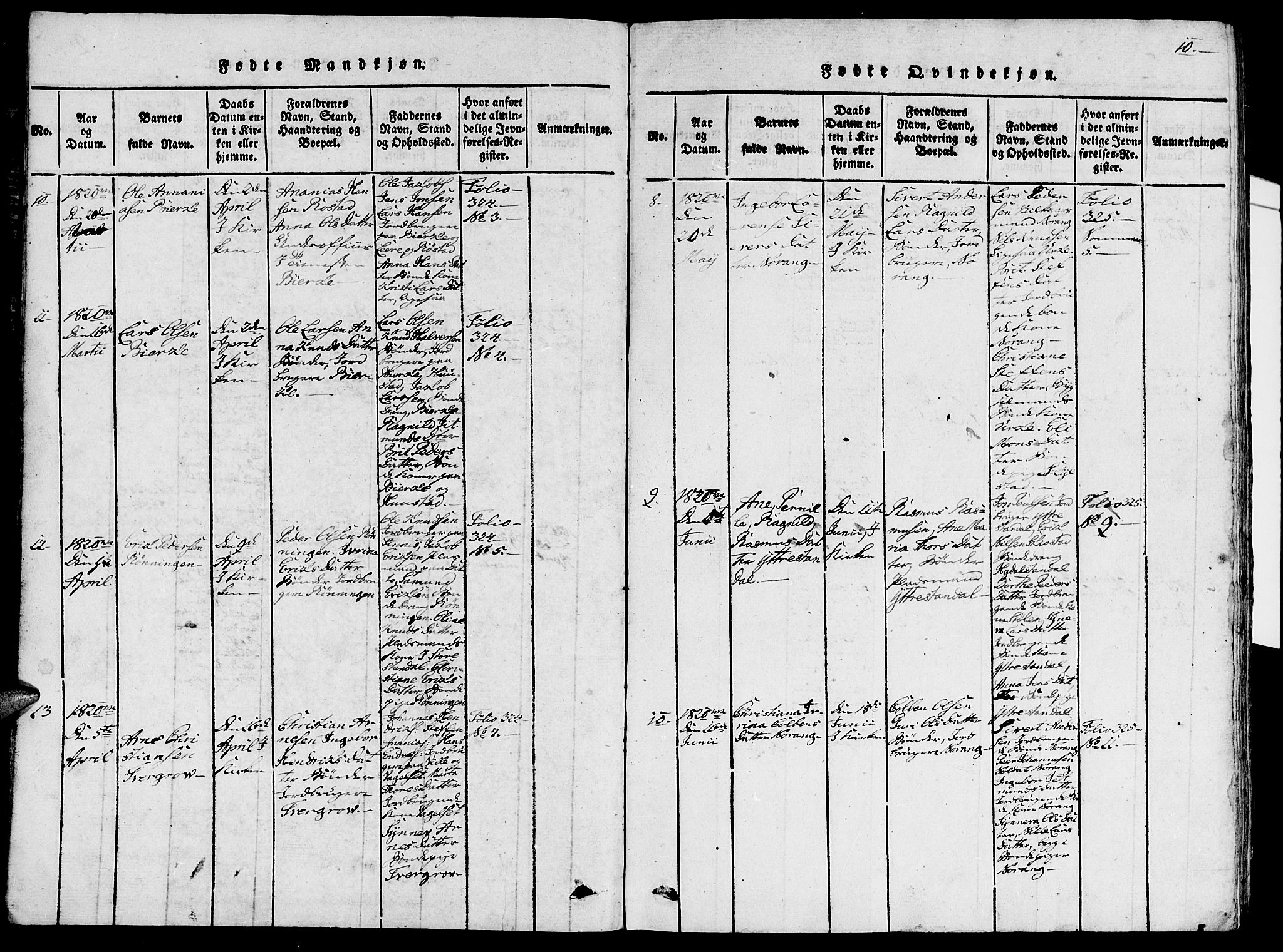 Ministerialprotokoller, klokkerbøker og fødselsregistre - Møre og Romsdal, AV/SAT-A-1454/515/L0207: Parish register (official) no. 515A03, 1819-1829, p. 10