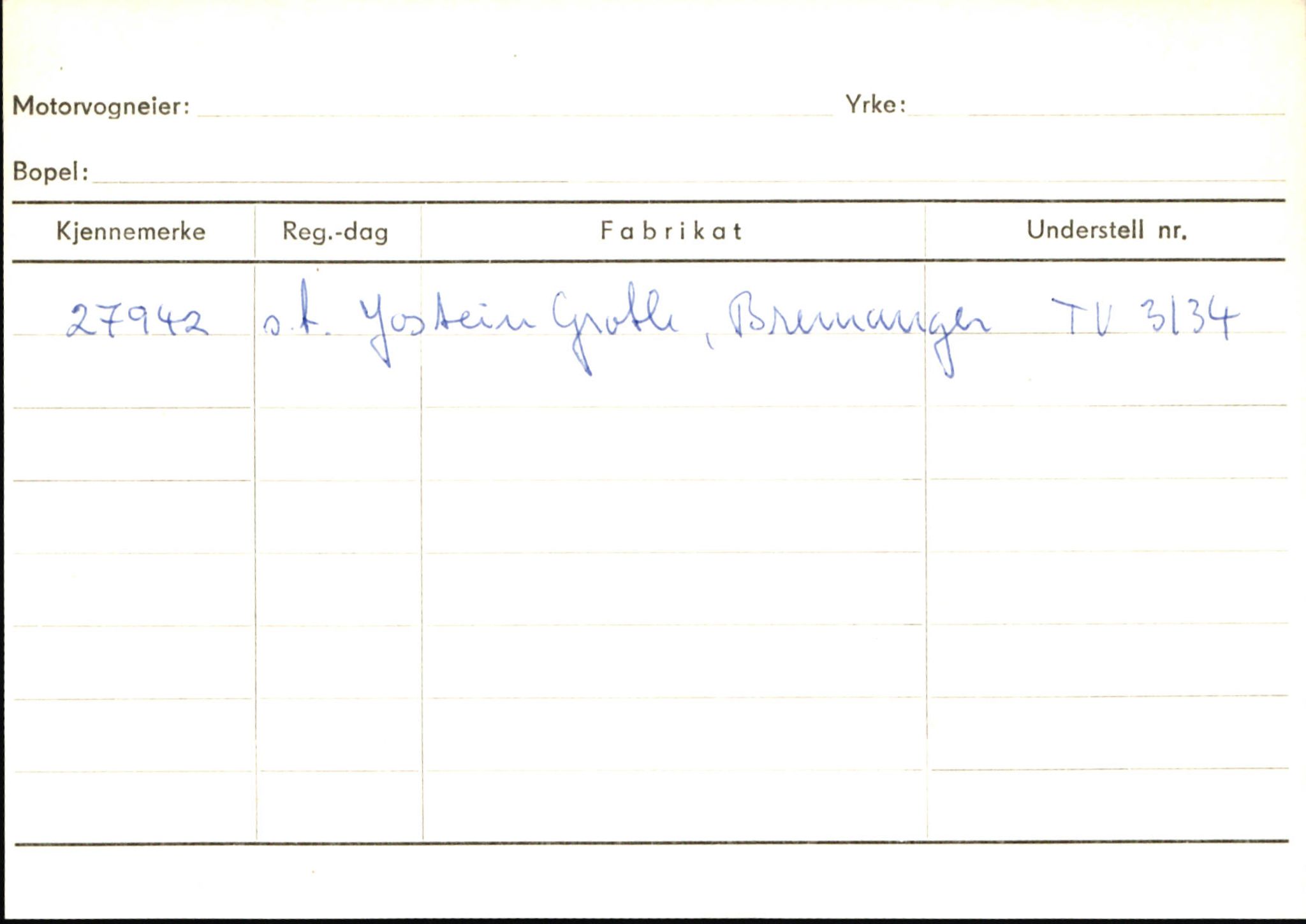 Statens vegvesen, Sogn og Fjordane vegkontor, AV/SAB-A-5301/4/F/L0145: Registerkort Vågsøy S-Å. Årdal I-P, 1945-1975, p. 50