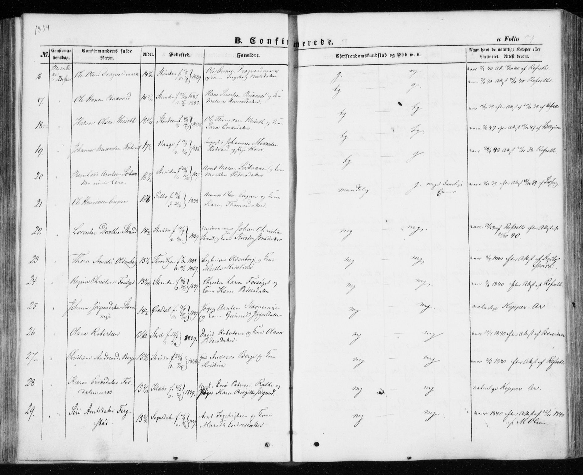 Ministerialprotokoller, klokkerbøker og fødselsregistre - Sør-Trøndelag, SAT/A-1456/606/L0291: Parish register (official) no. 606A06, 1848-1856, p. 174