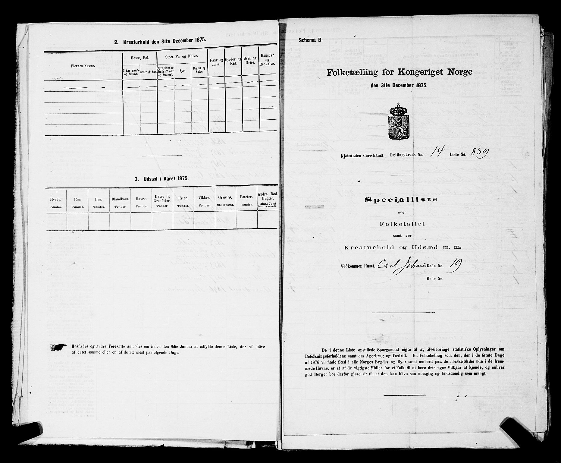 RA, 1875 census for 0301 Kristiania, 1875, p. 2574