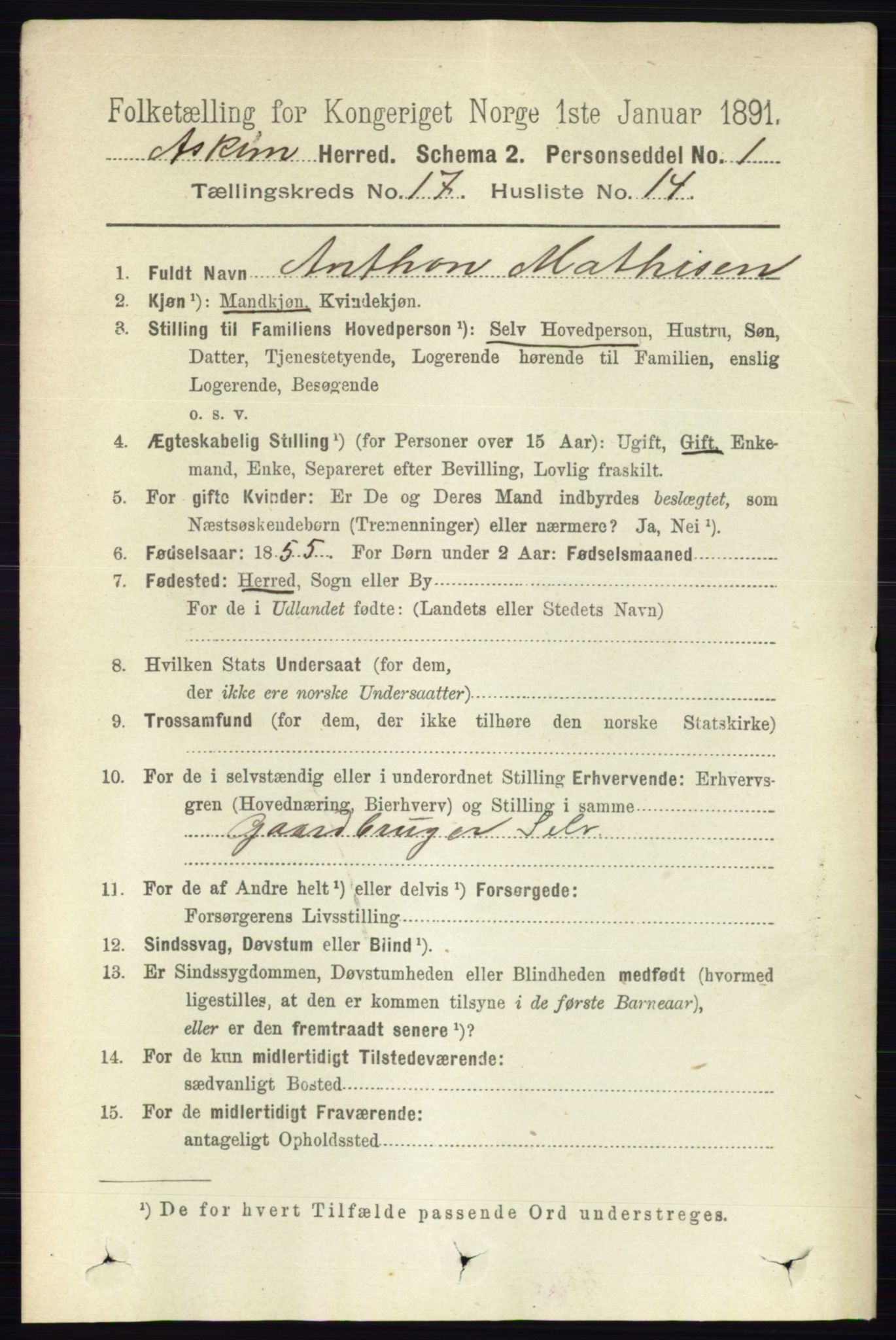 RA, 1891 census for 0124 Askim, 1891, p. 2929