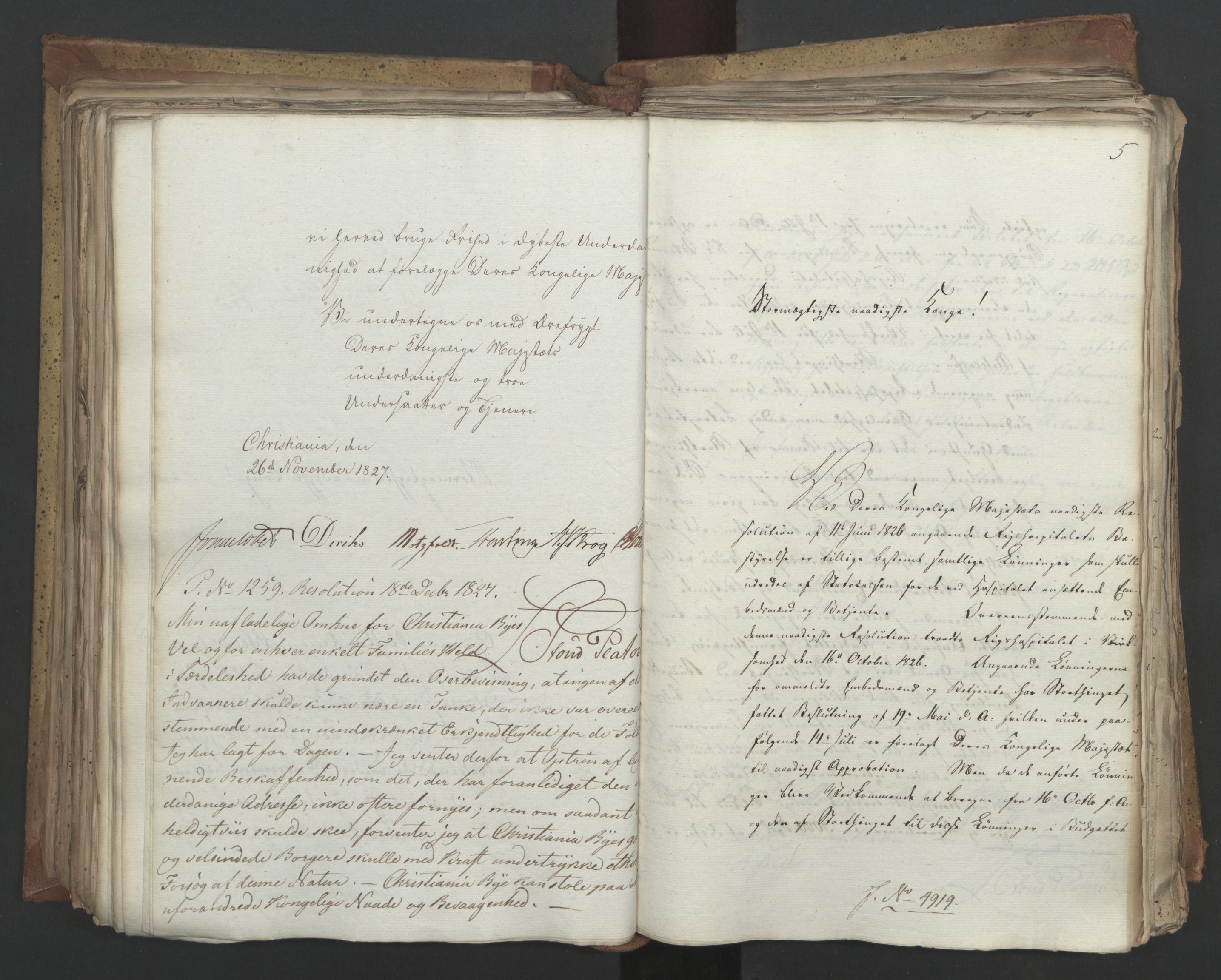Statsrådsavdelingen i Stockholm, AV/RA-S-1003/D/Da/L0053: Regjeringsinnstillinger nr. 4800-5017, 1827, p. 366