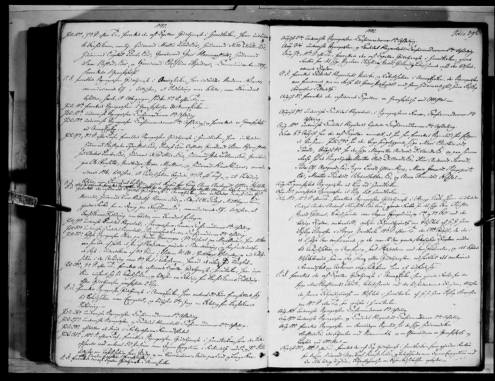 Stange prestekontor, AV/SAH-PREST-002/K/L0010: Parish register (official) no. 10, 1835-1845, p. 392