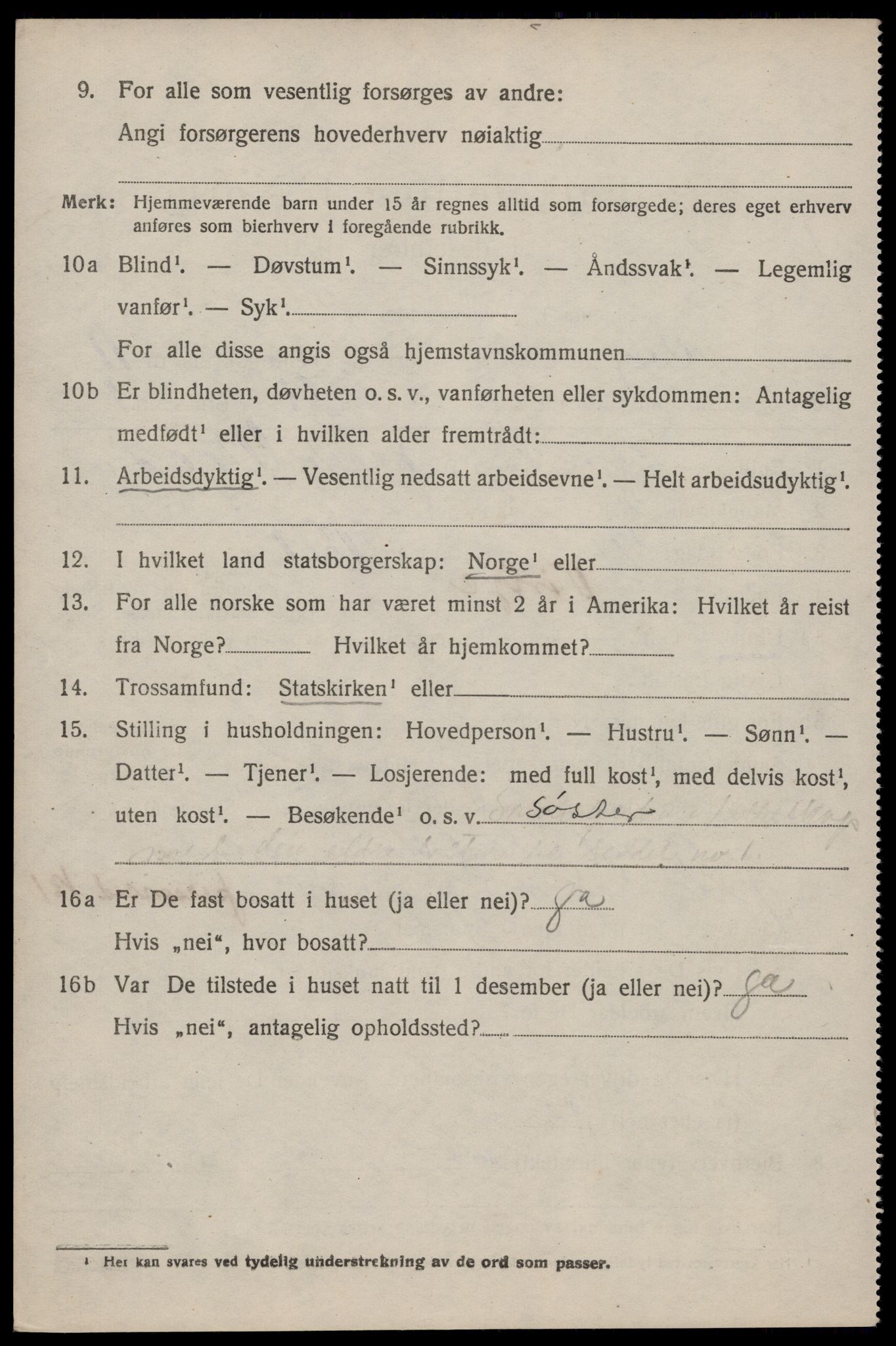 SAKO, 1920 census for Vinje, 1920, p. 3360