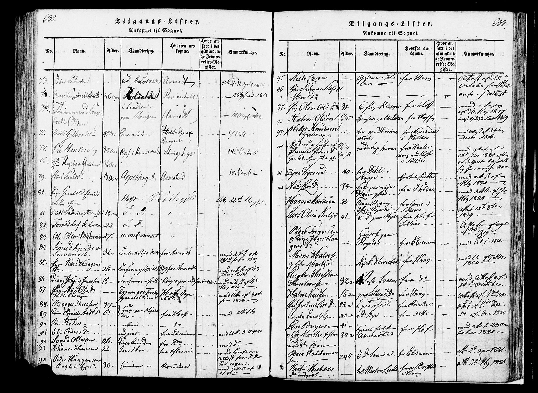 Løten prestekontor, AV/SAH-PREST-022/K/Ka/L0005: Parish register (official) no. 5, 1814-1832, p. 632-633