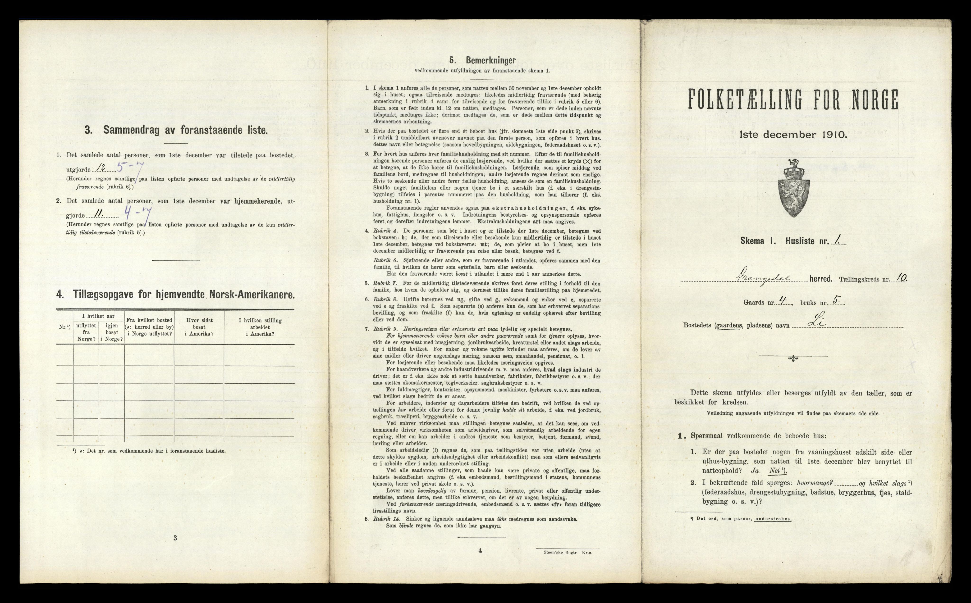 RA, 1910 census for Drangedal, 1910, p. 883