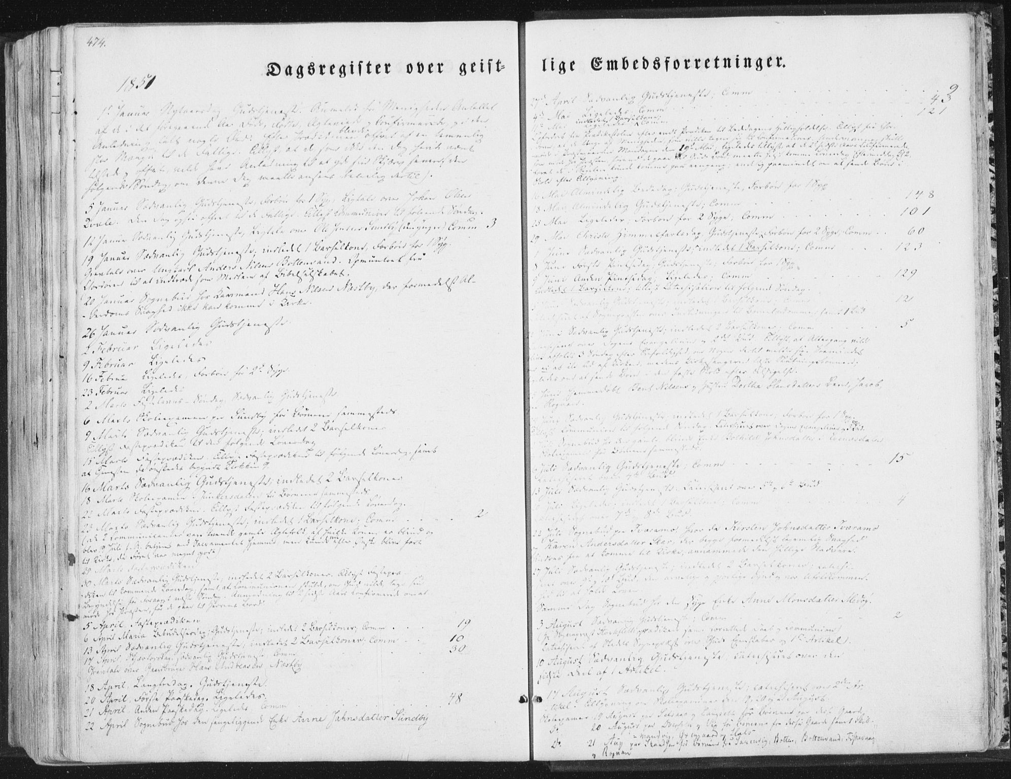 Ministerialprotokoller, klokkerbøker og fødselsregistre - Nordland, SAT/A-1459/847/L0667: Parish register (official) no. 847A07, 1842-1871, p. 474