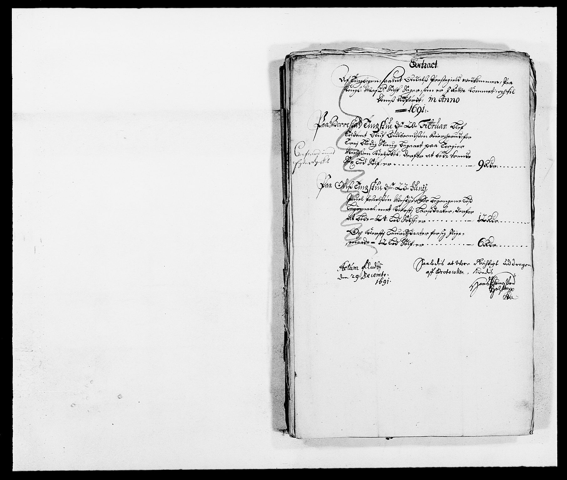 Rentekammeret inntil 1814, Reviderte regnskaper, Fogderegnskap, RA/EA-4092/R13/L0829: Fogderegnskap Solør, Odal og Østerdal, 1691, p. 273