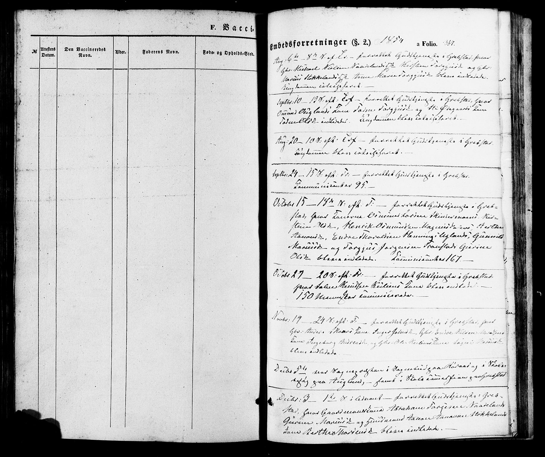 Søgne sokneprestkontor, SAK/1111-0037/F/Fa/Faa/L0002: Parish register (official) no. A 2, 1854-1882, p. 367