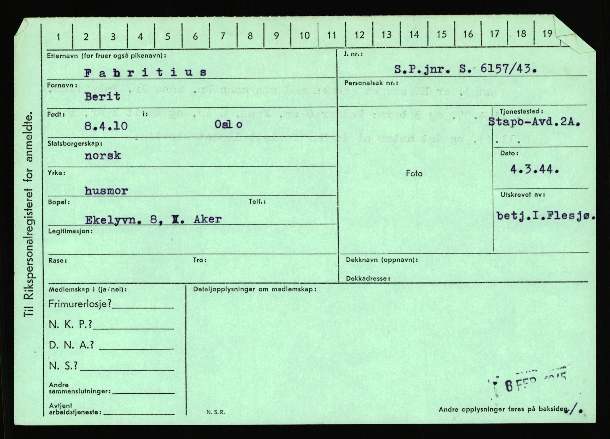 Statspolitiet - Hovedkontoret / Osloavdelingen, AV/RA-S-1329/C/Ca/L0004: Eid - funn av gjenstander	, 1943-1945, p. 2493