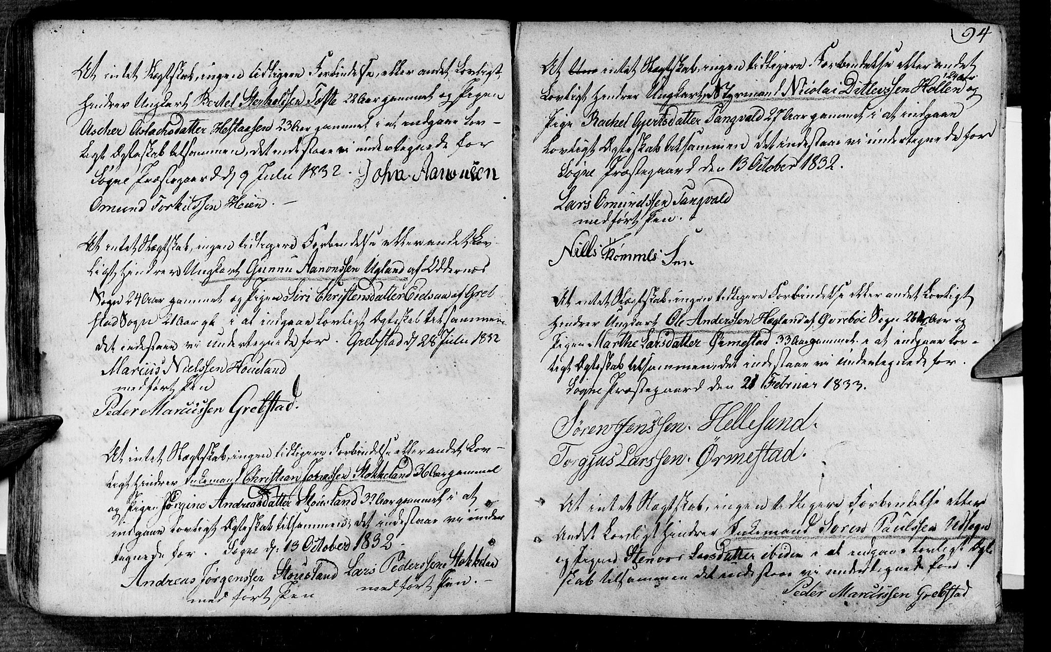 Søgne sokneprestkontor, SAK/1111-0037/F/Fa/Fab/L0007: Parish register (official) no. A 7, 1791-1851, p. 94