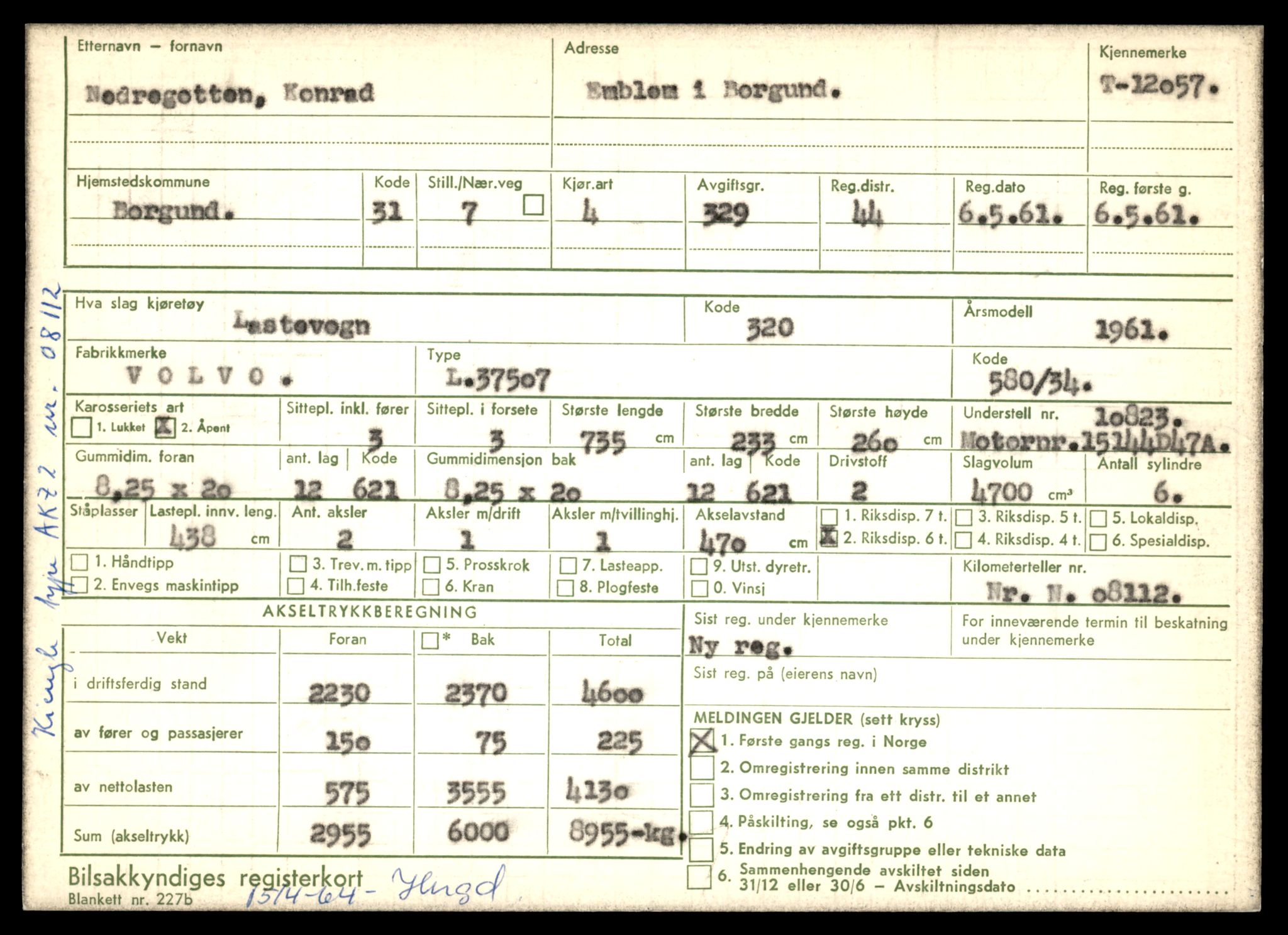 Møre og Romsdal vegkontor - Ålesund trafikkstasjon, AV/SAT-A-4099/F/Fe/L0032: Registreringskort for kjøretøy T 11997 - T 12149, 1927-1998, p. 1615