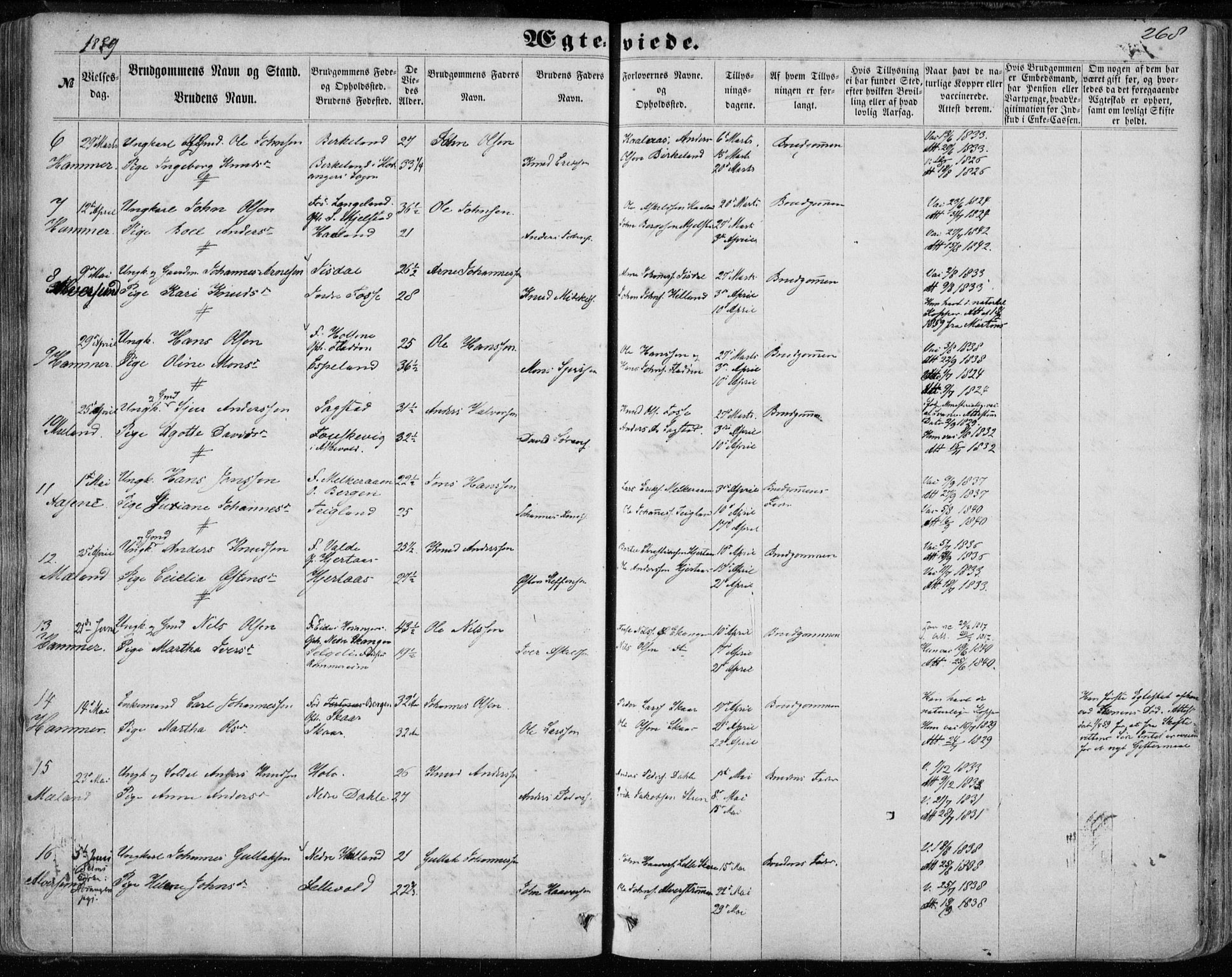 Hamre sokneprestembete, AV/SAB-A-75501/H/Ha/Haa/Haaa/L0014: Parish register (official) no. A 14, 1858-1872, p. 268