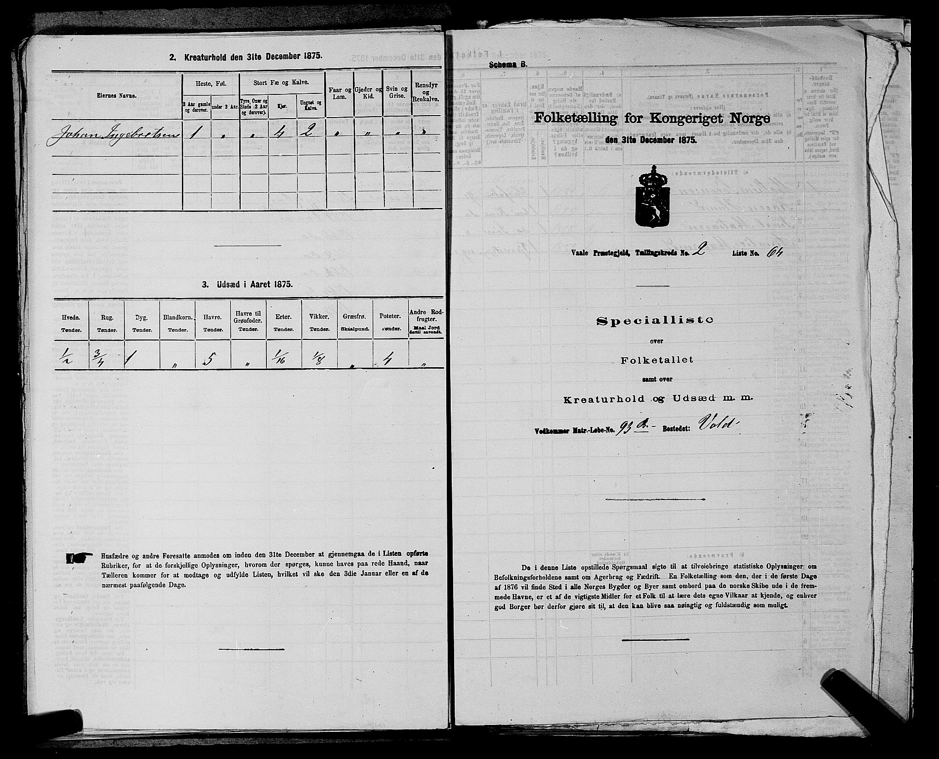 SAKO, 1875 census for 0716P Våle, 1875, p. 355