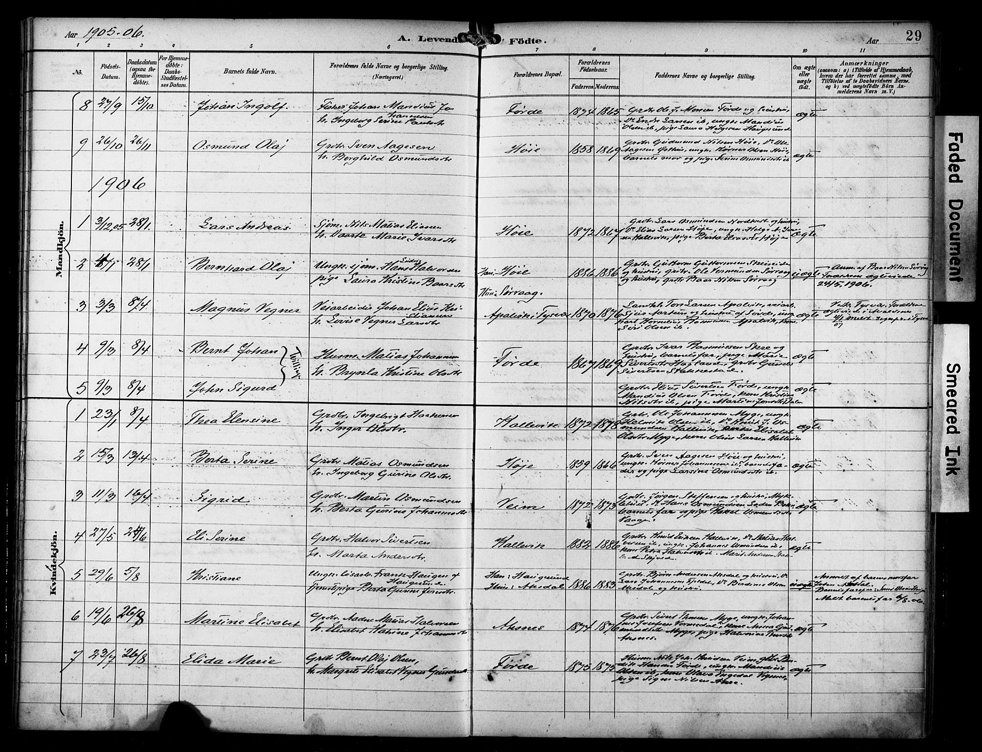 Avaldsnes sokneprestkontor, SAST/A -101851/H/Ha/Haa/L0016: Parish register (official) no. A 16, 1893-1918, p. 29