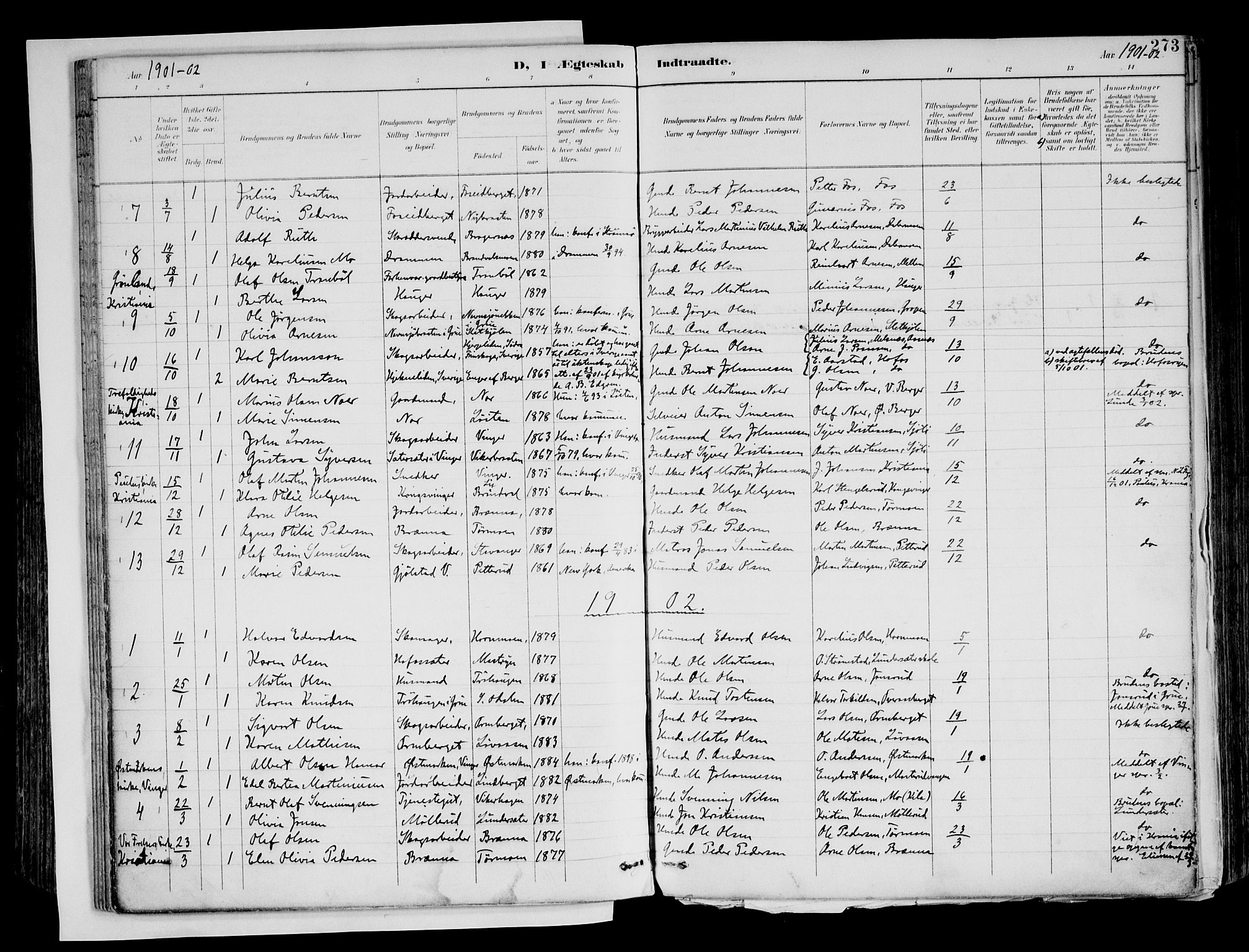 Brandval prestekontor, SAH/PREST-034/H/Ha/Haa/L0003: Parish register (official) no. 3, 1894-1909, p. 273