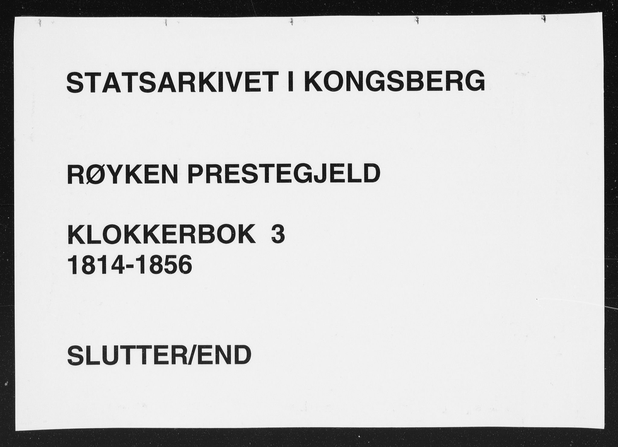 Røyken kirkebøker, AV/SAKO-A-241/G/Ga/L0003: Parish register (copy) no. 3, 1814-1856