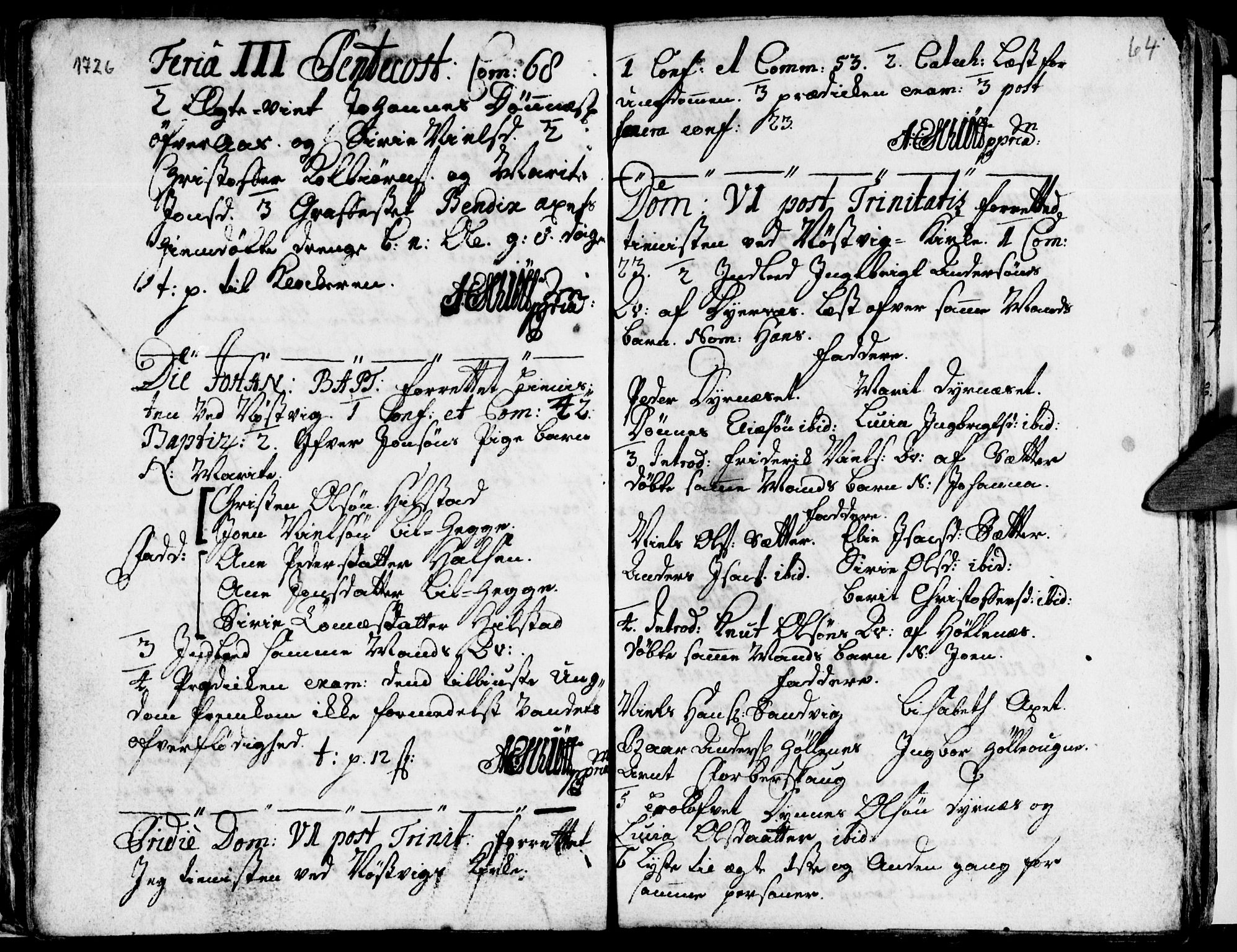 Ministerialprotokoller, klokkerbøker og fødselsregistre - Nordland, AV/SAT-A-1459/814/L0221: Parish register (official) no. 814A02, 1718-1762, p. 64