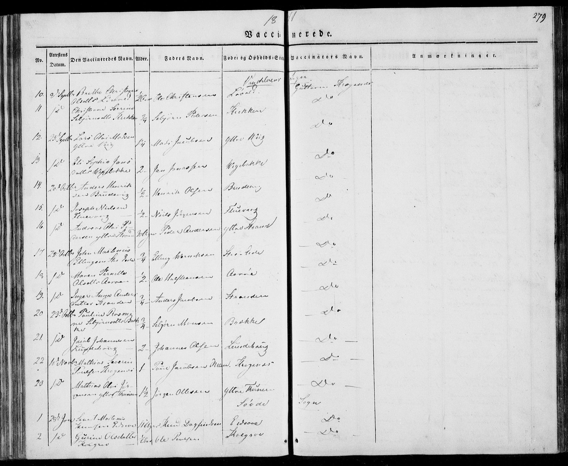 Ministerialprotokoller, klokkerbøker og fødselsregistre - Møre og Romsdal, SAT/A-1454/501/L0005: Parish register (official) no. 501A05, 1831-1844, p. 279
