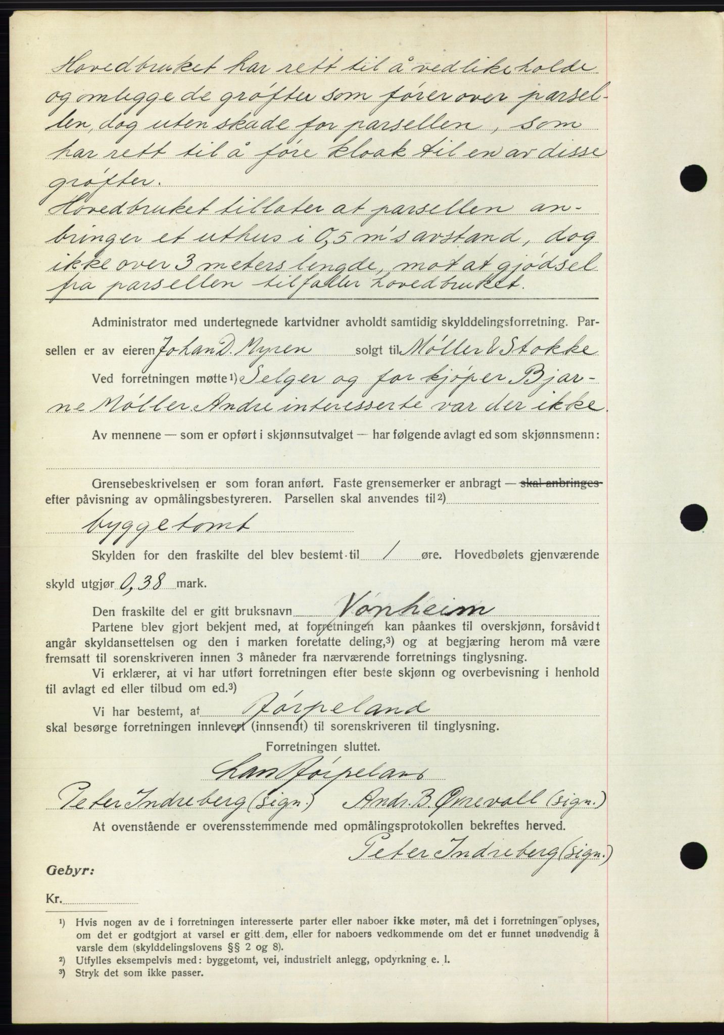 Nordre Sunnmøre sorenskriveri, AV/SAT-A-0006/1/2/2C/2Ca/L0057: Mortgage book no. 57, 1934-1935, Deed date: 15.04.1935