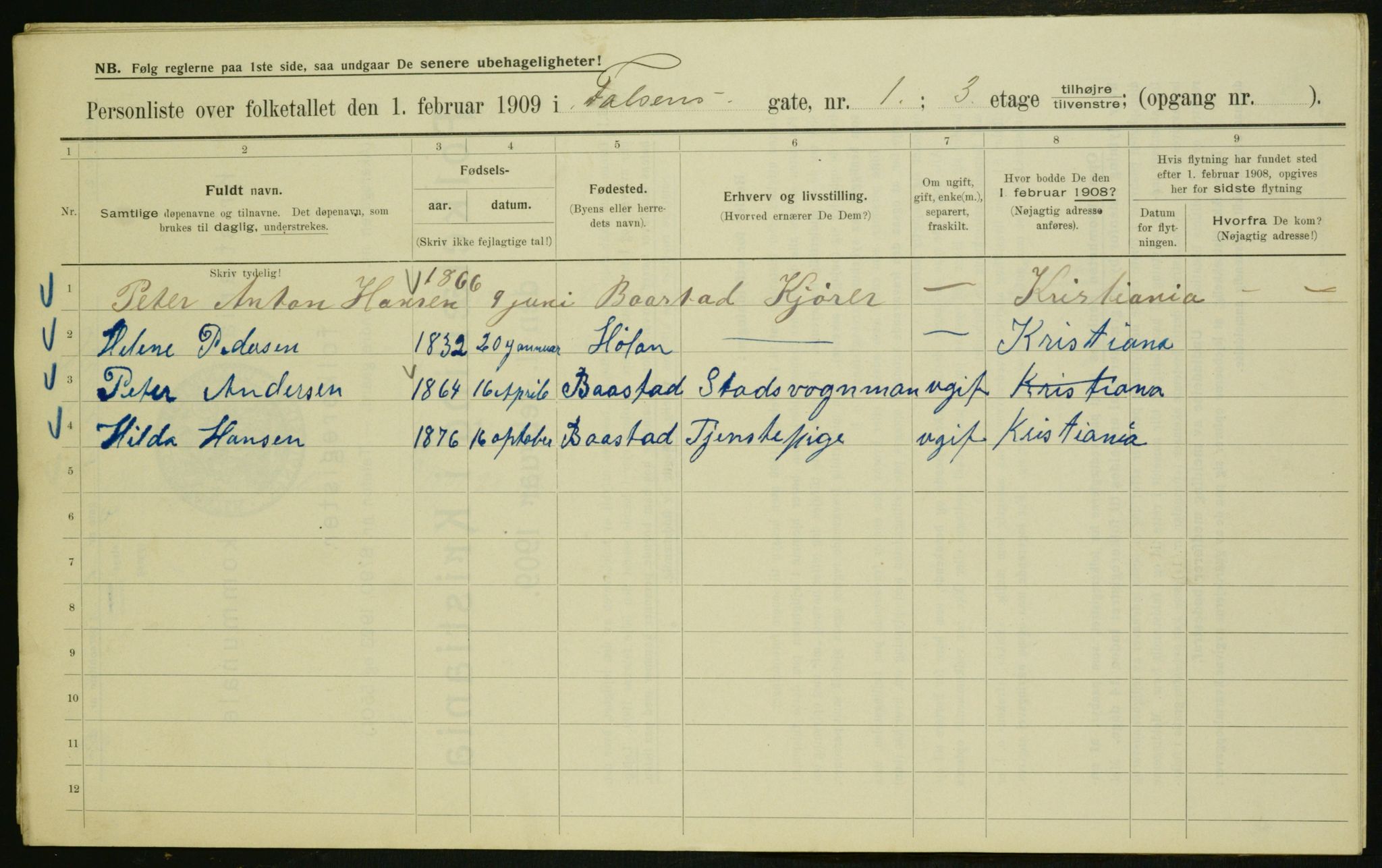 OBA, Municipal Census 1909 for Kristiania, 1909, p. 20979