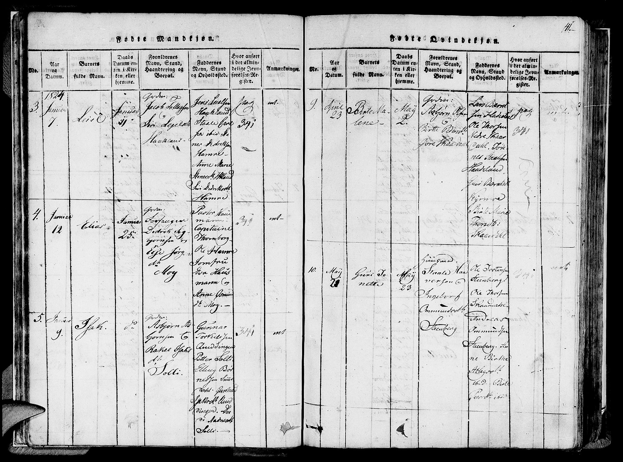 Lund sokneprestkontor, AV/SAST-A-101809/S06/L0005: Parish register (official) no. A 5, 1815-1833, p. 41