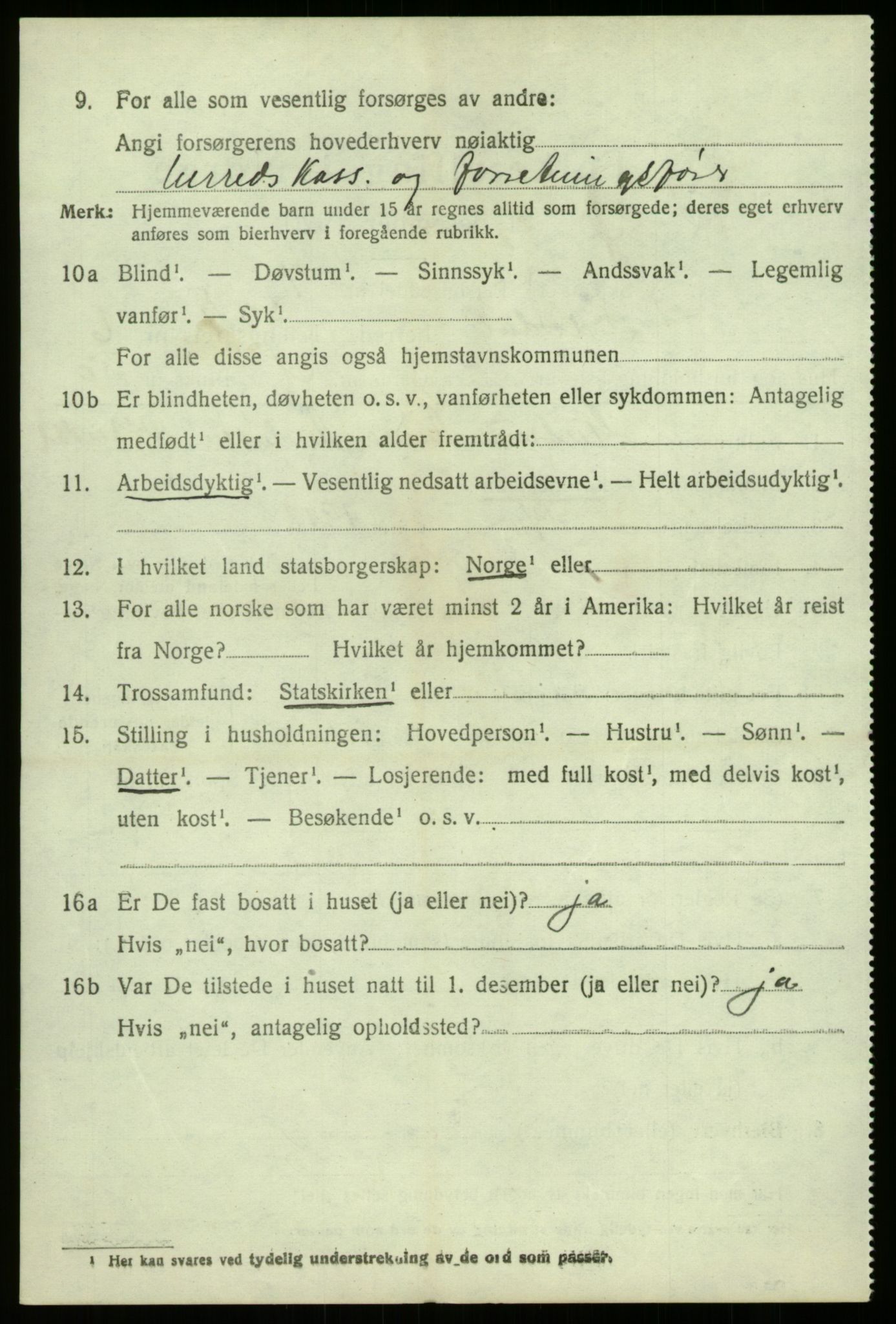 SAB, 1920 census for Lærdal, 1920, p. 3169