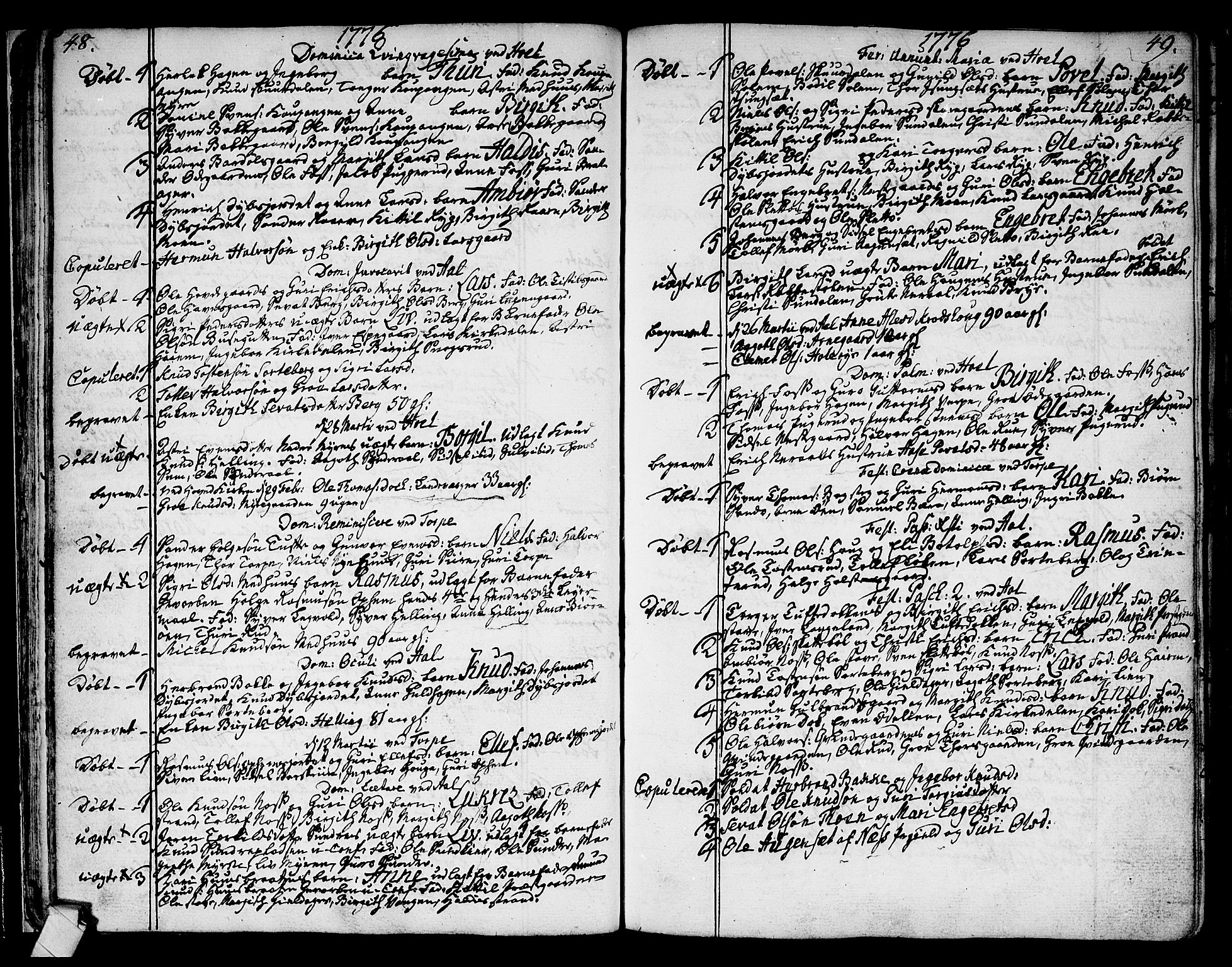 Ål kirkebøker, SAKO/A-249/F/Fa/L0002: Parish register (official) no. I 2, 1771-1806, p. 48-49