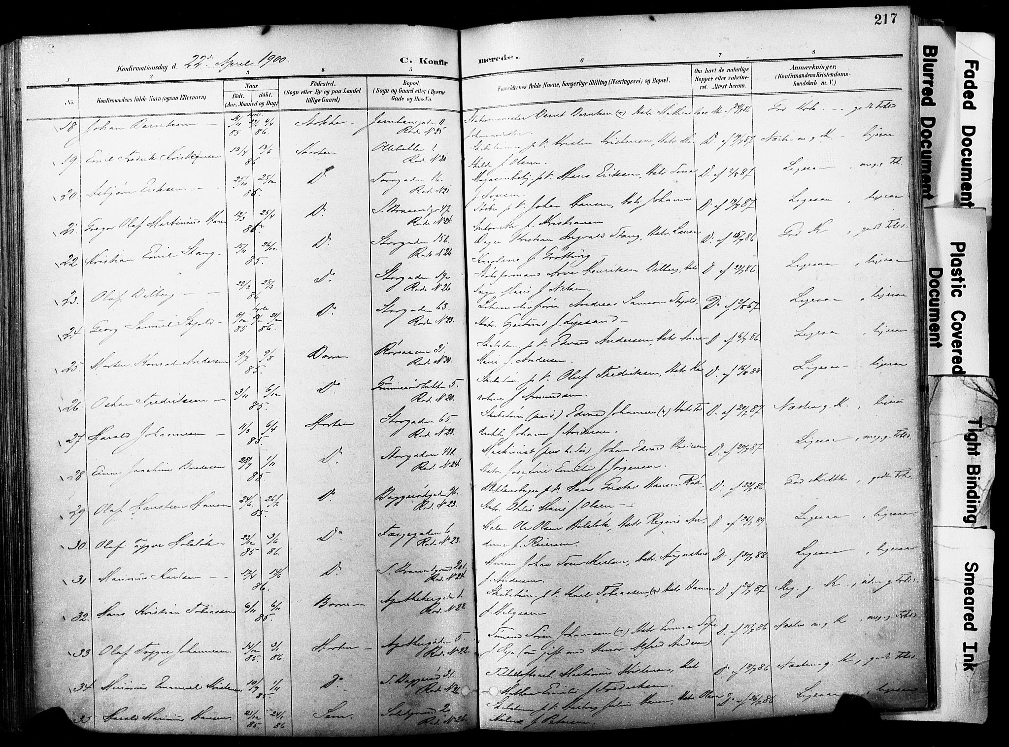 Horten kirkebøker, AV/SAKO-A-348/F/Fa/L0005: Parish register (official) no. 5, 1896-1904, p. 217