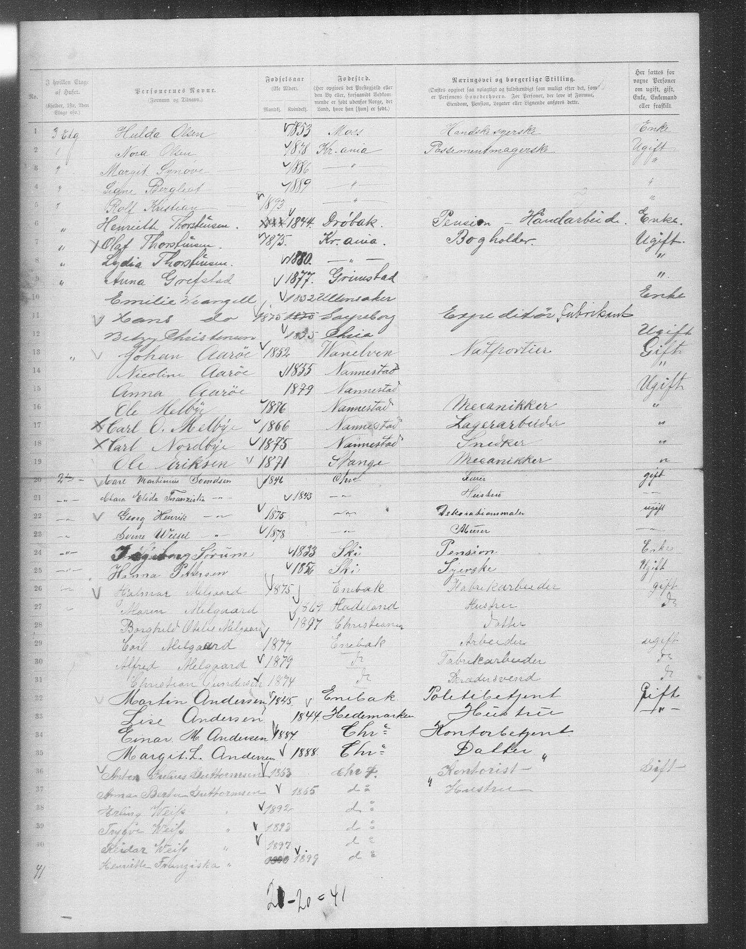 OBA, Municipal Census 1899 for Kristiania, 1899, p. 14613