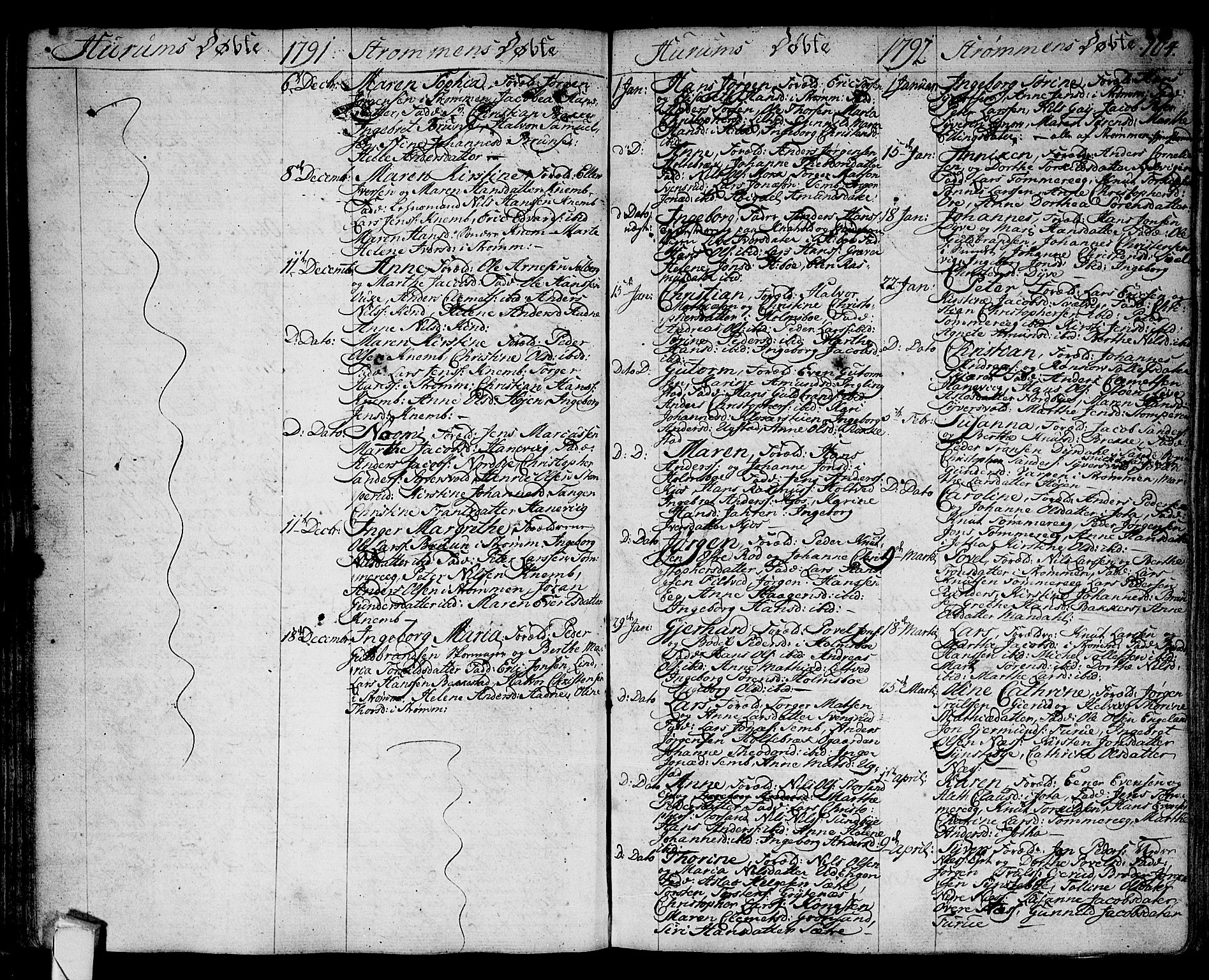 Hurum kirkebøker, AV/SAKO-A-229/F/Fa/L0007: Parish register (official) no. 7, 1771-1810, p. 104