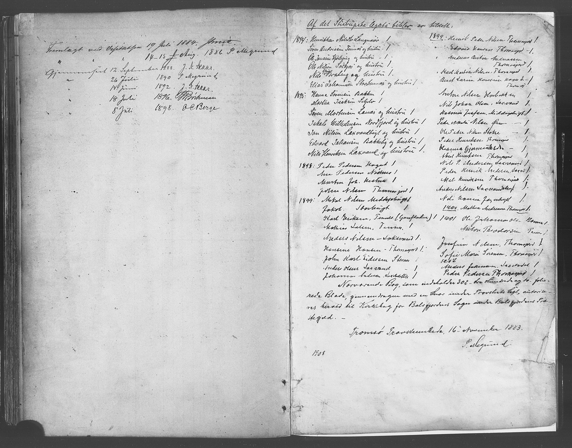 Balsfjord sokneprestembete, AV/SATØ-S-1303/G/Gaa/L0005kirke: Parish register (official) no. 5, 1884-1897