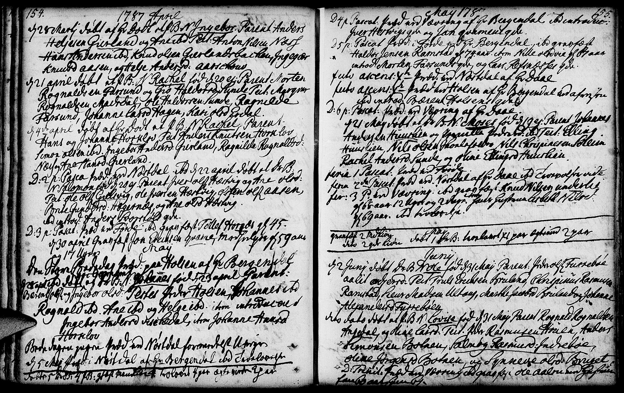 Førde sokneprestembete, SAB/A-79901/H/Haa/Haaa/L0004: Parish register (official) no. A 4, 1781-1803, p. 154-155