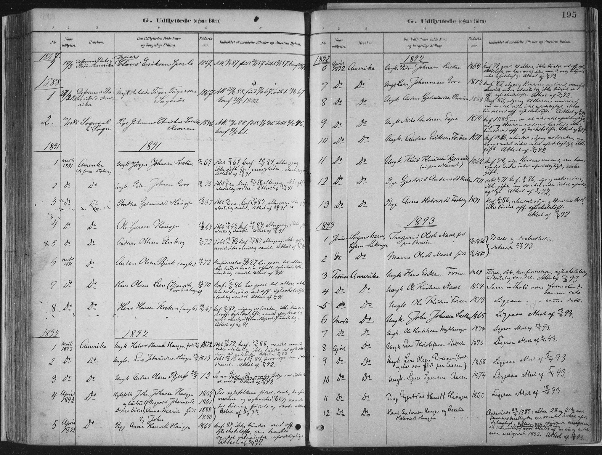 Jostedal sokneprestembete, AV/SAB-A-80601/H/Haa/Haab/L0001: Parish register (official) no. B 1, 1887-1914, p. 195