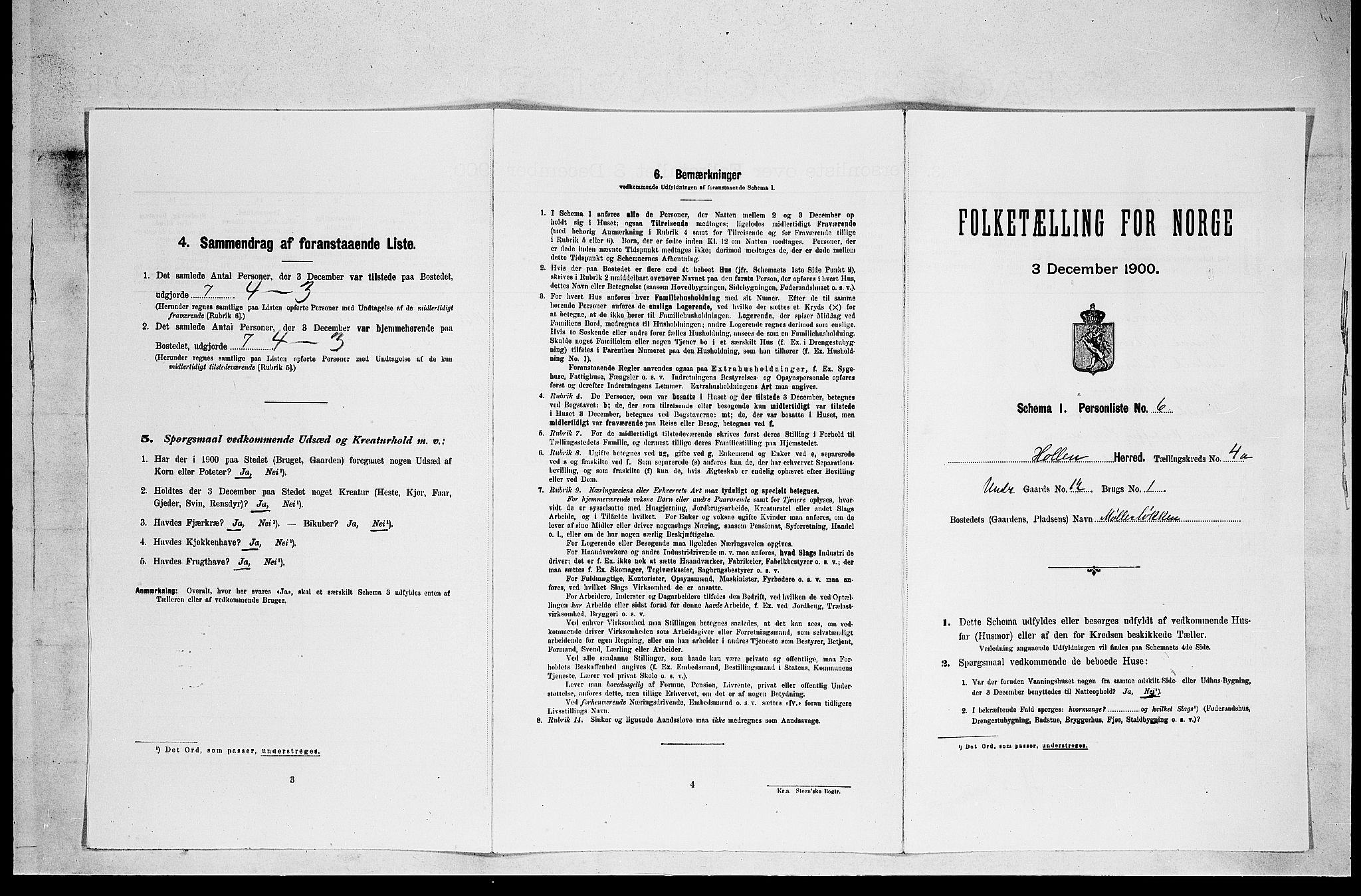 SAKO, 1900 census for Holla, 1900, p. 351