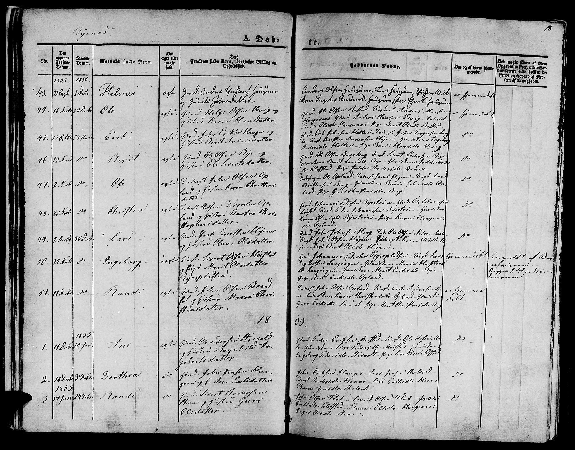 Ministerialprotokoller, klokkerbøker og fødselsregistre - Sør-Trøndelag, SAT/A-1456/612/L0374: Parish register (official) no. 612A07 /1, 1829-1845, p. 18