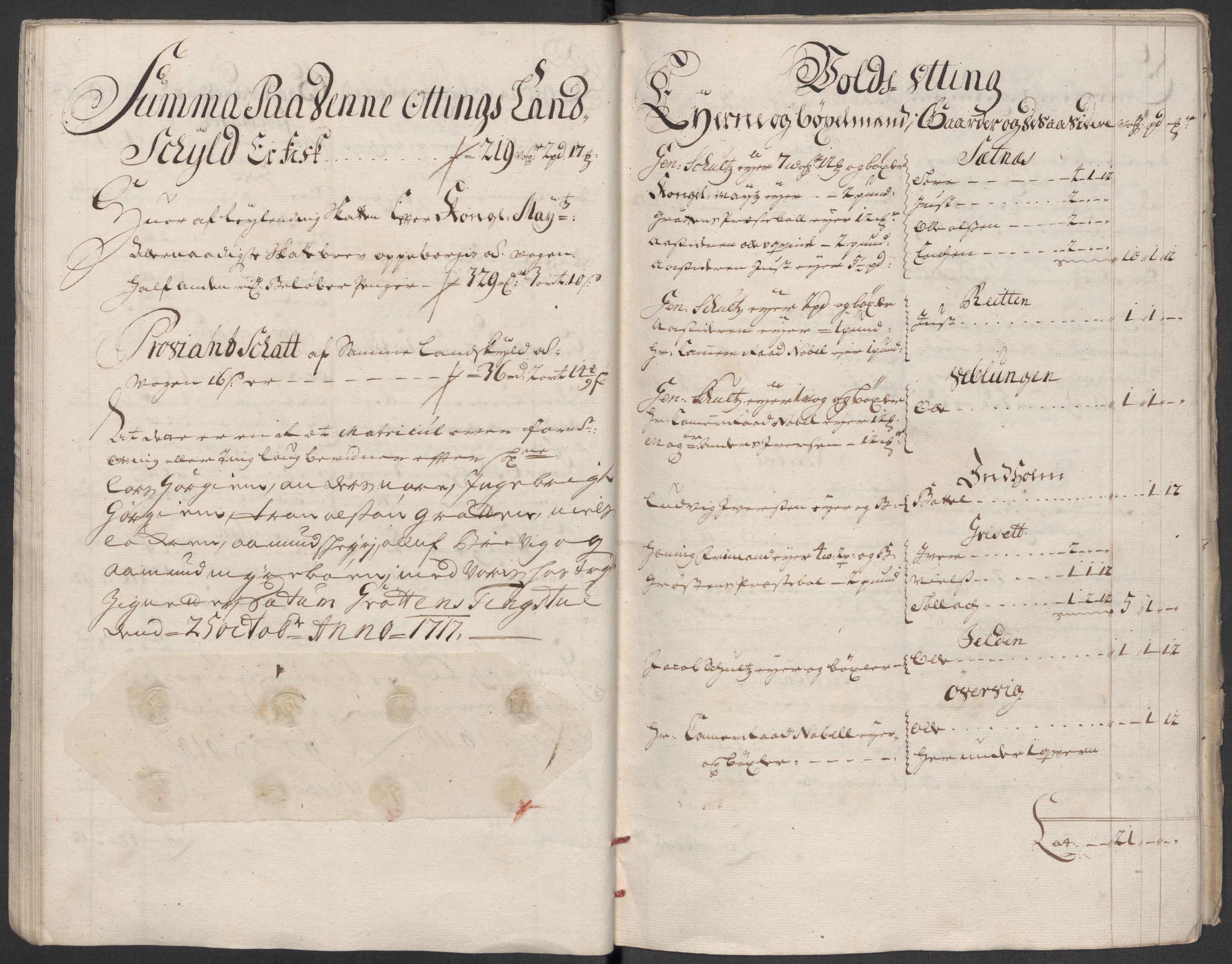 Rentekammeret inntil 1814, Reviderte regnskaper, Fogderegnskap, AV/RA-EA-4092/R55/L3664: Fogderegnskap Romsdal, 1717, p. 46