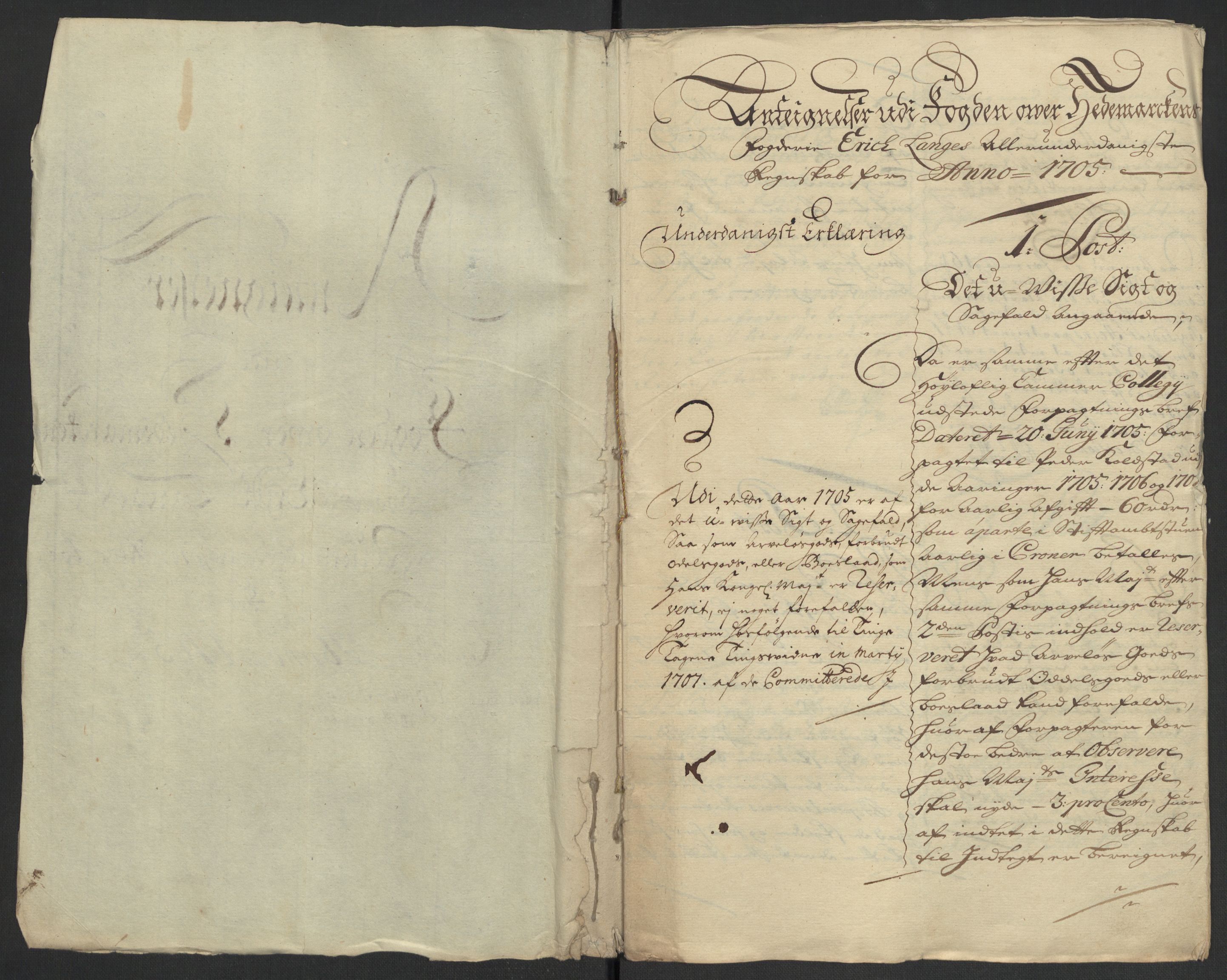 Rentekammeret inntil 1814, Reviderte regnskaper, Fogderegnskap, AV/RA-EA-4092/R16/L1042: Fogderegnskap Hedmark, 1705, p. 165